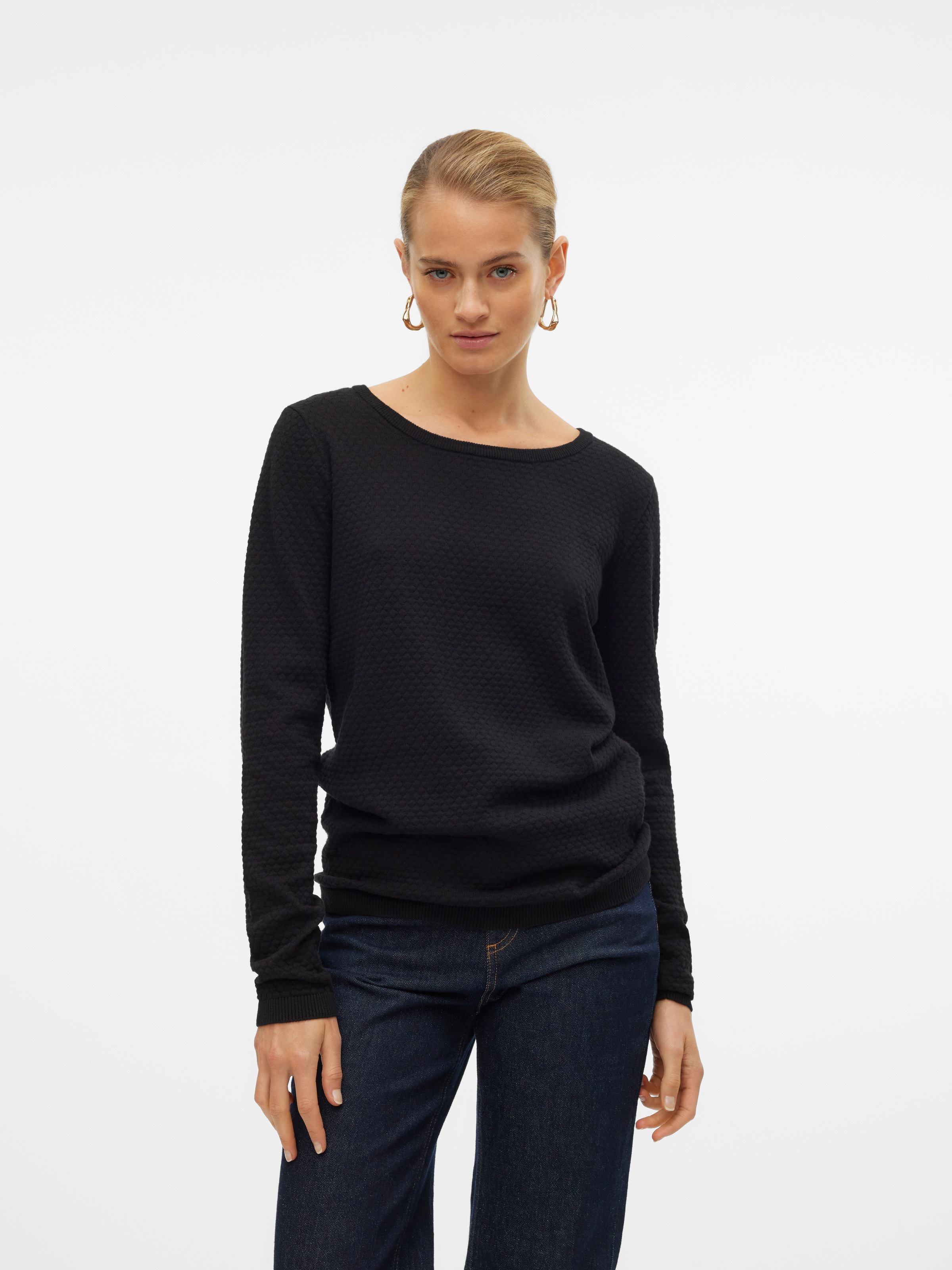 Thumbnail - Vero Moda Rundhalspullover "VMCARE STRUCTURE LS O-NECK BLOUSE" aus Bio-Baumwolle