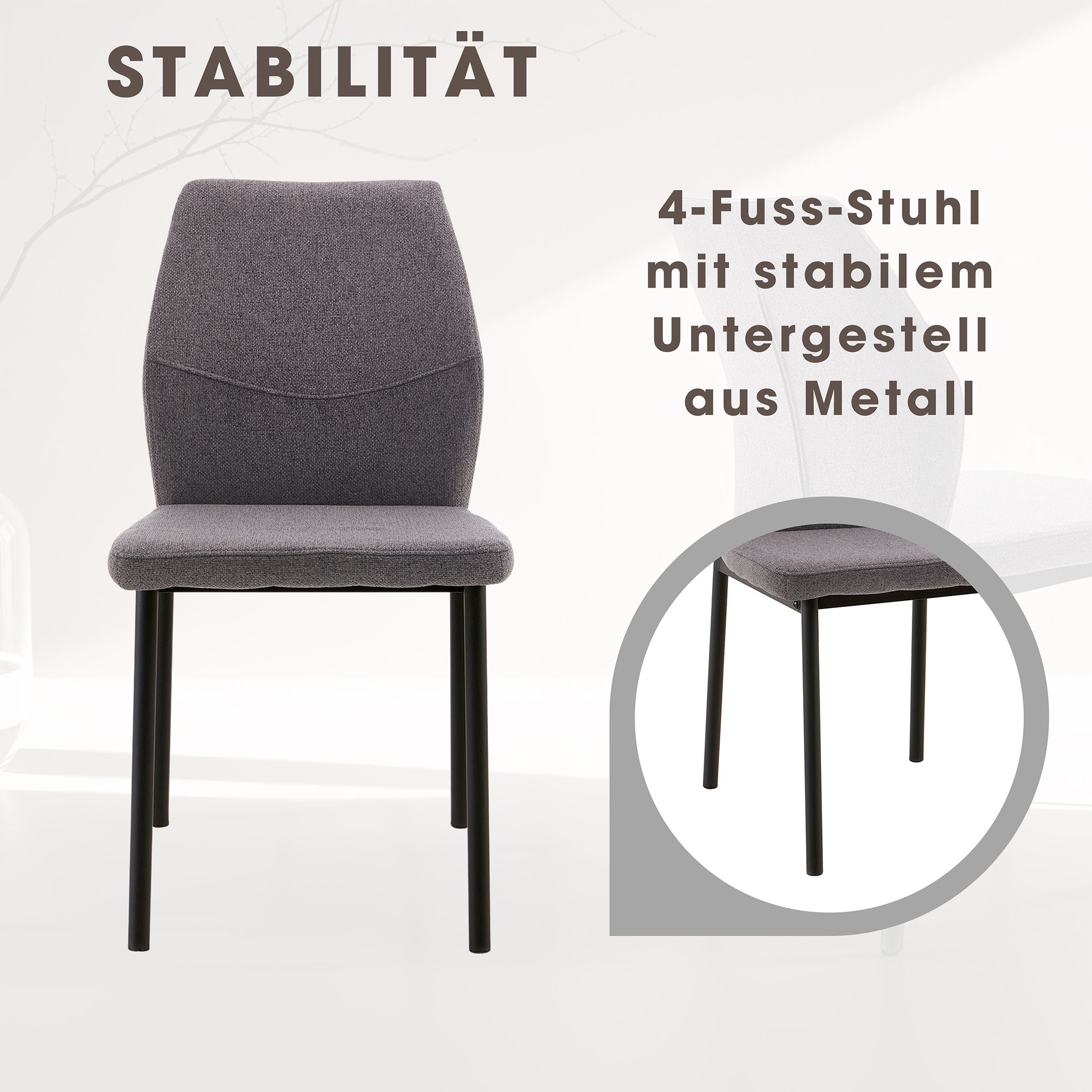 Thumbnail - OTTO home Esszimmerstuhl "Lumos" (Set) 2 Stk.Webstoff in vielen Farben erhältlich mit stabilem Metalluntergestell