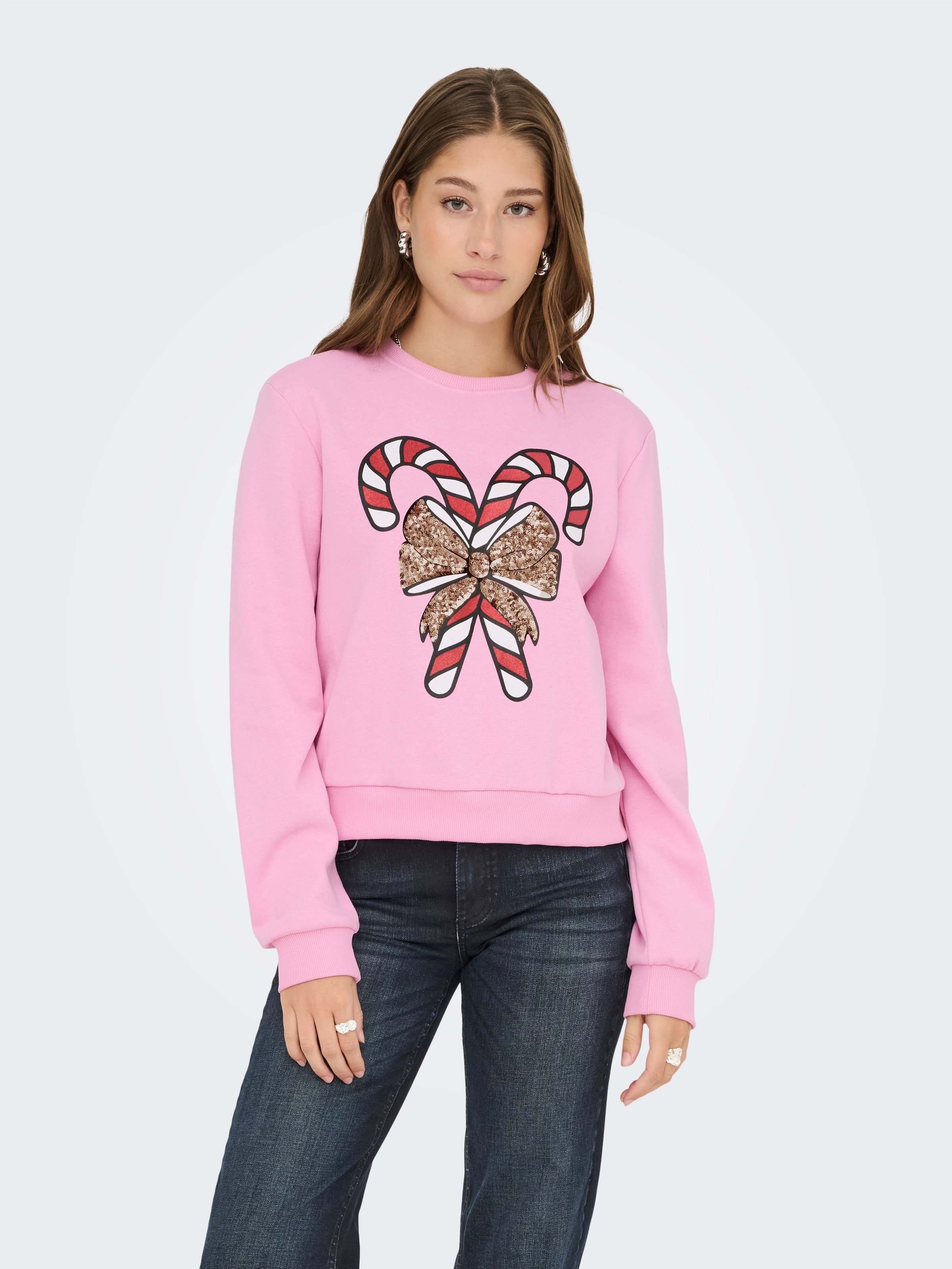 Thumbnail - ONLY Weihnachtssweatshirt "ONLYDA XMAS L/S O-NECK BOX SWT", mit verschiedenen Weihnachtsmotiven