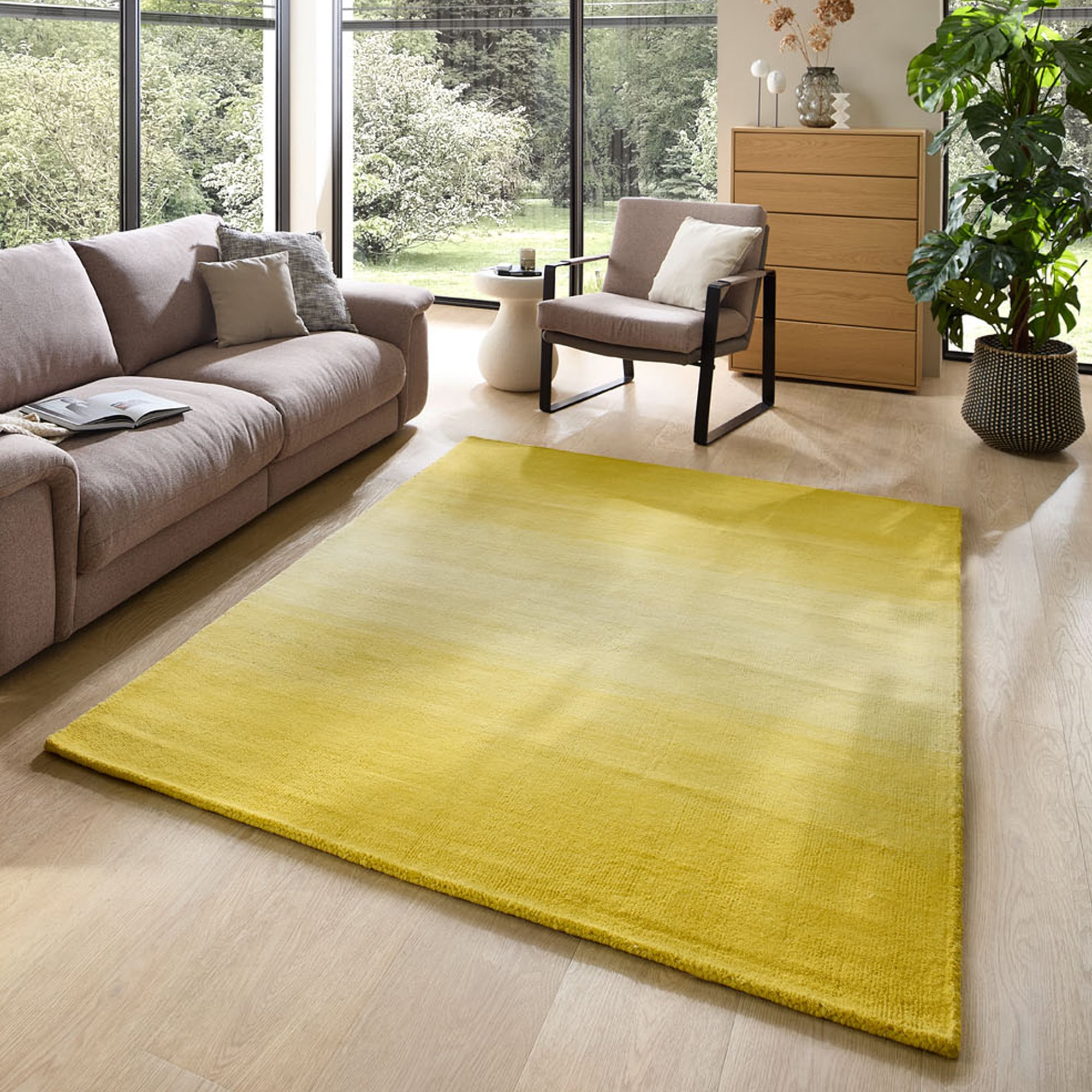 THEKO Wollteppich "Wool Comfort" rechteckig 15 mm Höhe Handweb Teppich, reine Wolle, handgewebt, brilliante Farben, Scandi