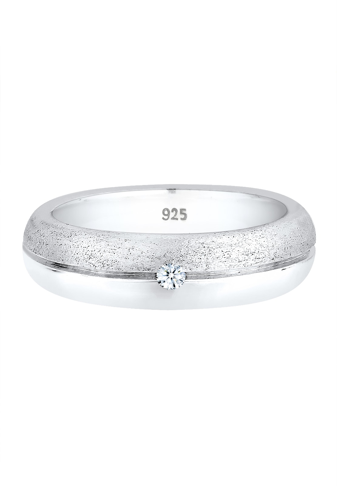 Elli DIAMONDS Verlobungsring »Ring Basic Bandring Diamant (0.03 ct.) 925 Silber«