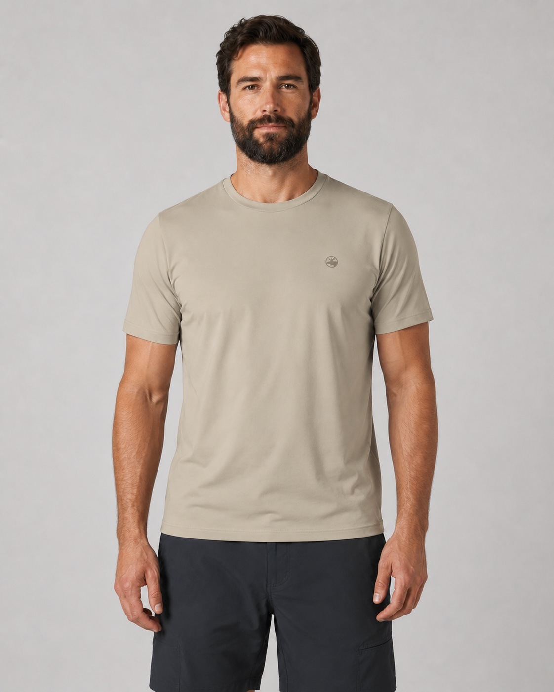 DEPROC ACTIVE Herren Funktionsshirt "LAGUN CS Herren T-Shirt", beige, Gr. L, Jersey, 100% Baumwolle, Shirts
