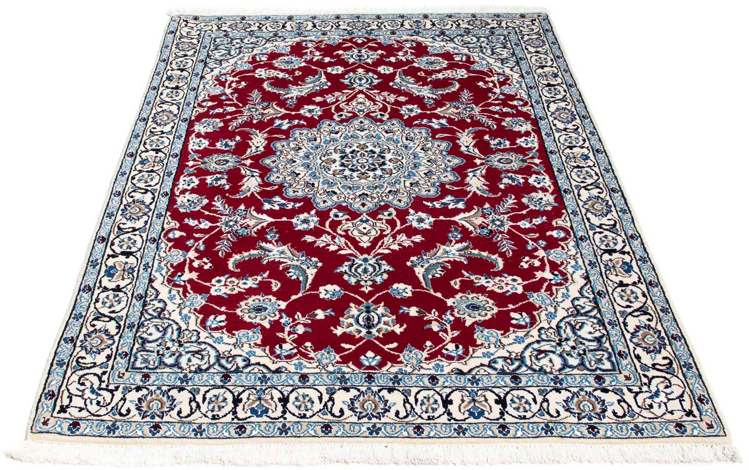 morgenland Orientteppich "Perser - Nain - Royal - 169 x 113 cm - dunkelrot", rechteckig, 10 mm Höhe, Wohnzimmer, Handgek