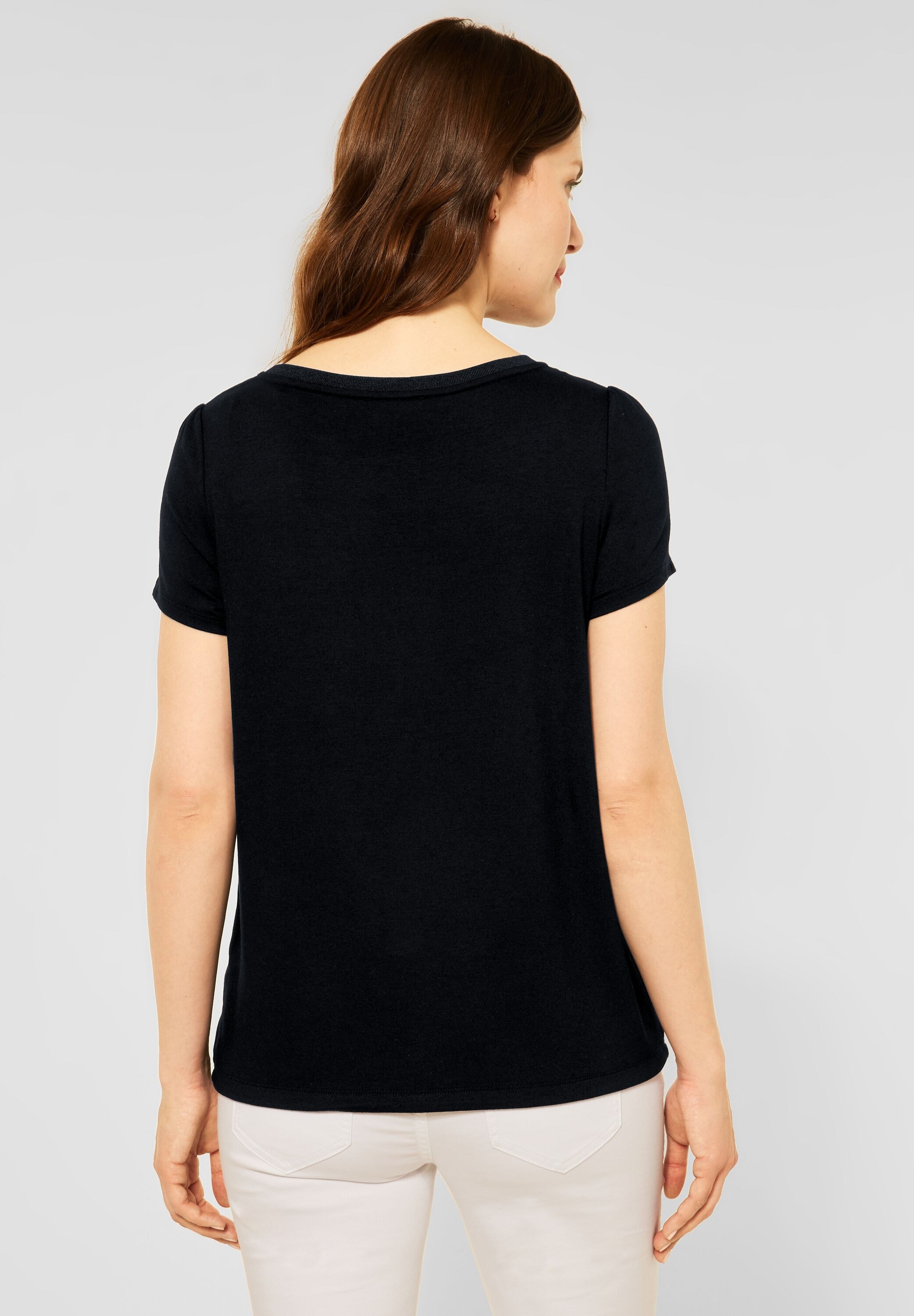 STREET ONE T-Shirt, mit Rippstrickdetails