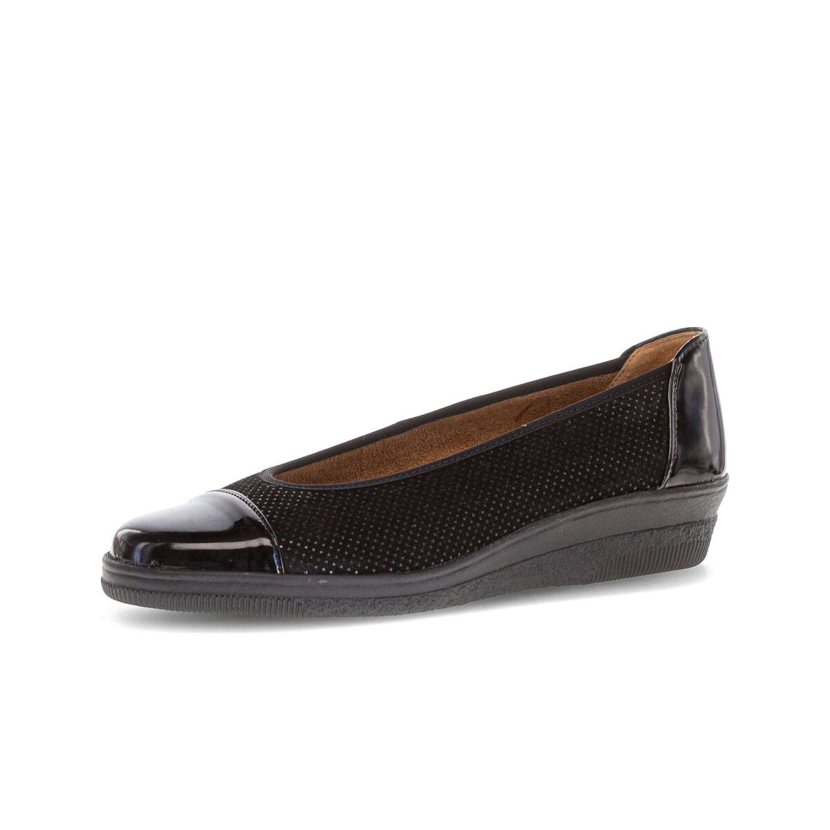 Ballerina GABOR "Sportliche Ballerina", Damen, Gr. 38,5, schwarz, Schuhe Ballerina