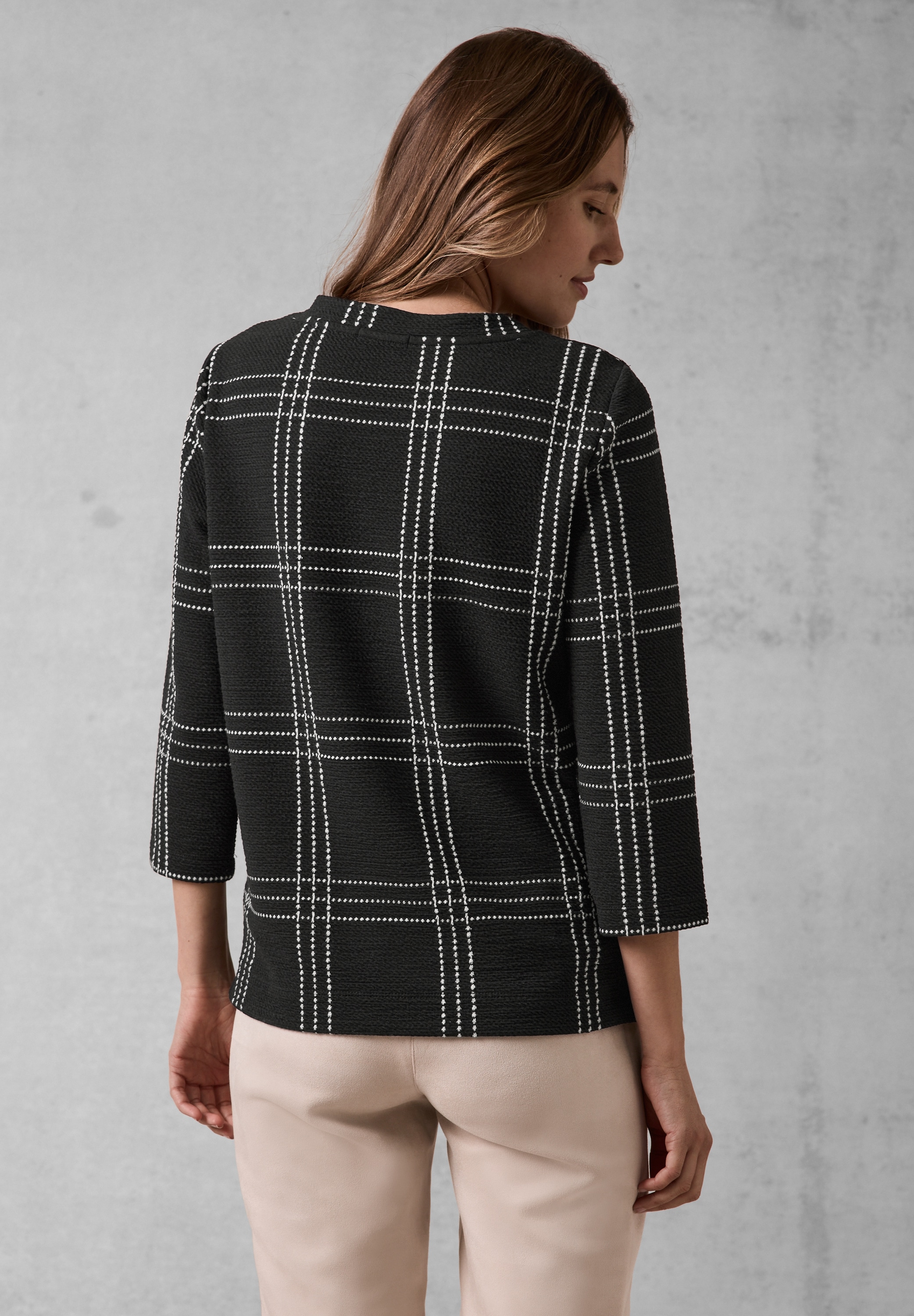 Cecil 3/4-Arm-Shirt, aus softem Materialmix