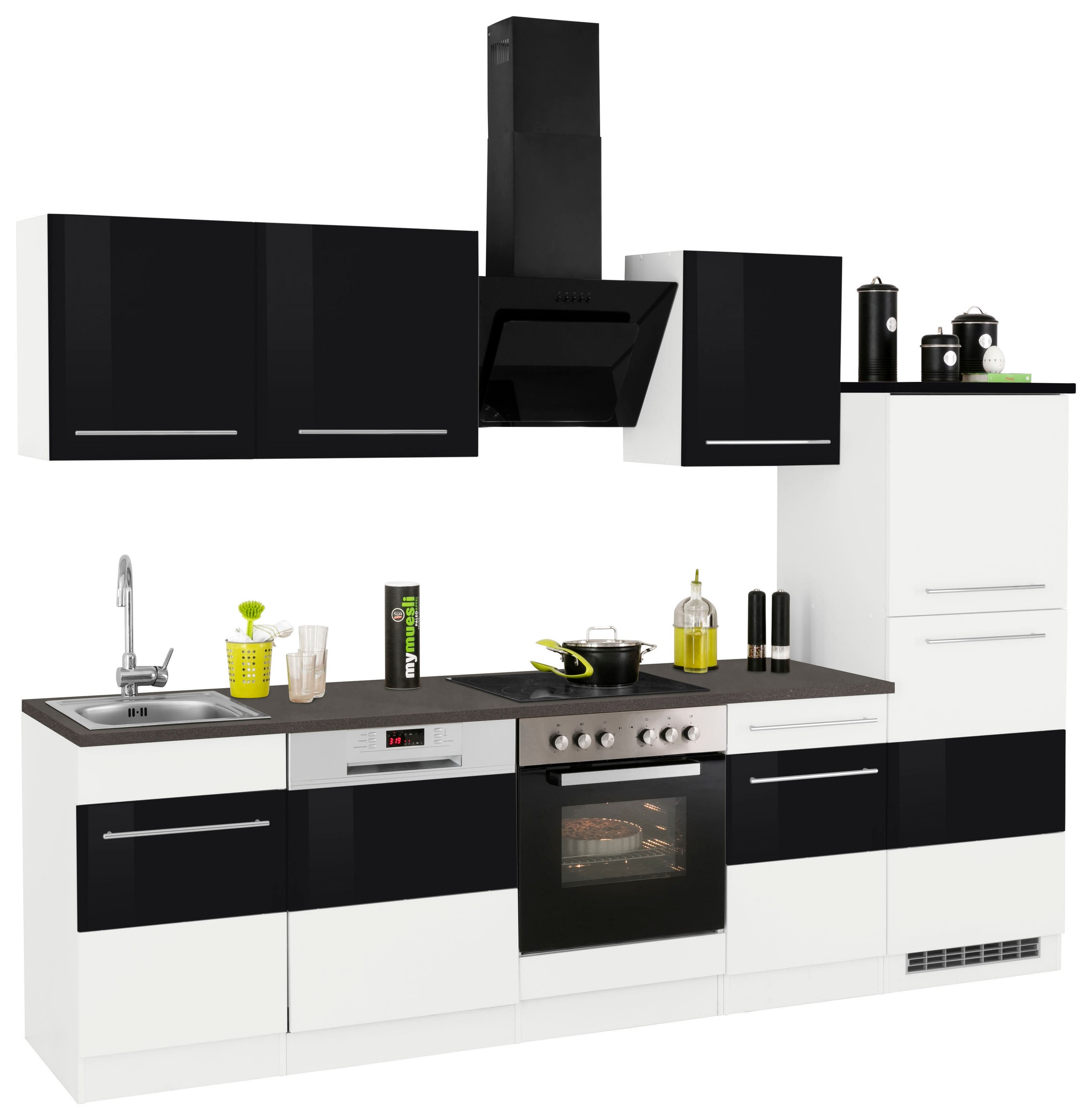 Thumbnail - KOCHSTATION Küchenzeile "KS-Trient" Breite 280 cm, wahlweise mit E-Geräten, mit Arbeitsplatte