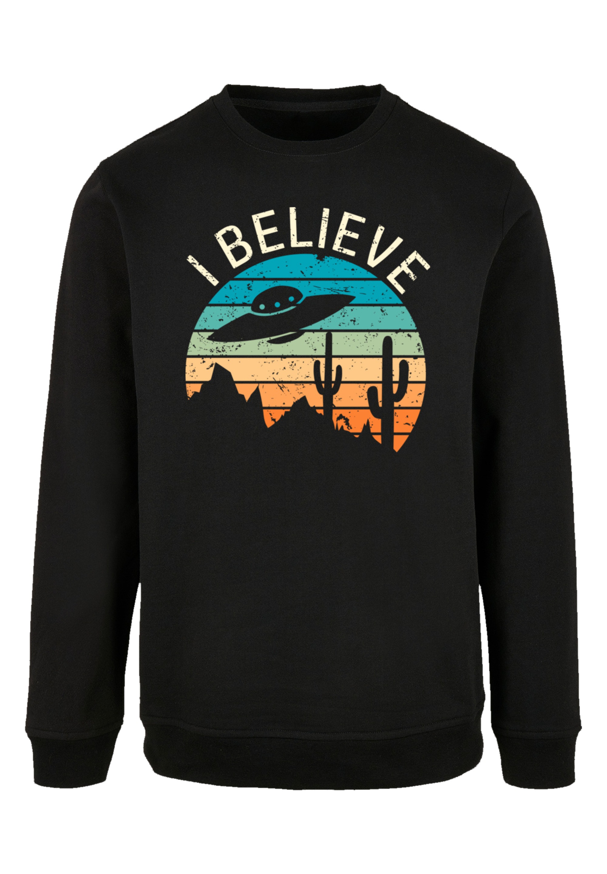 F4NT4STIC Sweatshirt »I Believe UFO Alien Sonnenuntergang«, Premium Qualität