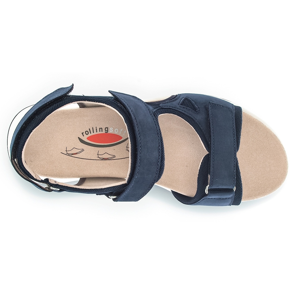 Gabor Rollingsoft Sandale, Sommerschuh, Sandalette, Keilabsatz, in Schuhweite G (=weit)