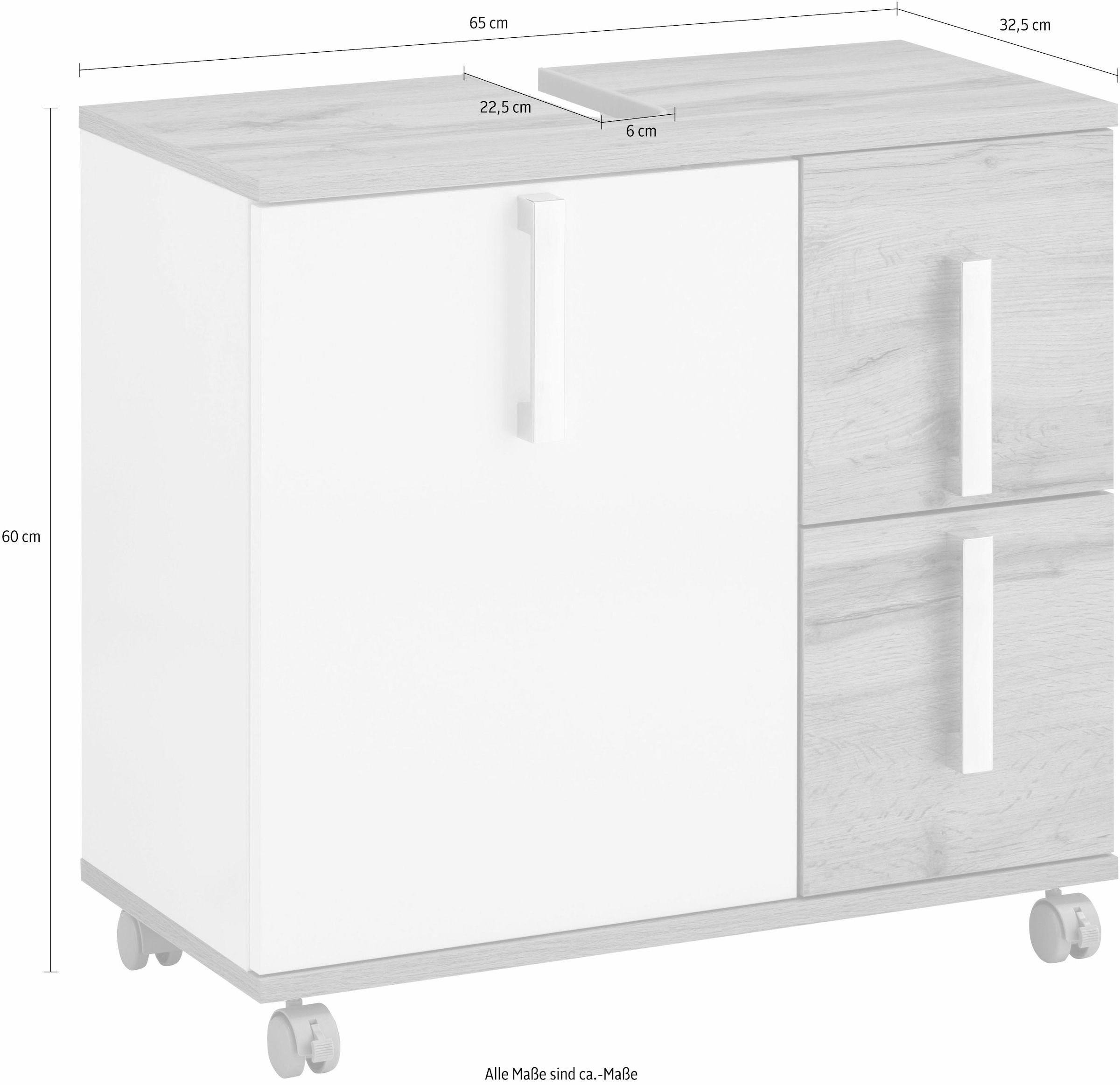 Schildmeyer Waschbeckenunterschrank »Kampen«, mit | Höhe Metallgriffen, kaufen Soft-Close, Tür 2 mit BAUR cm, Schubladen 60