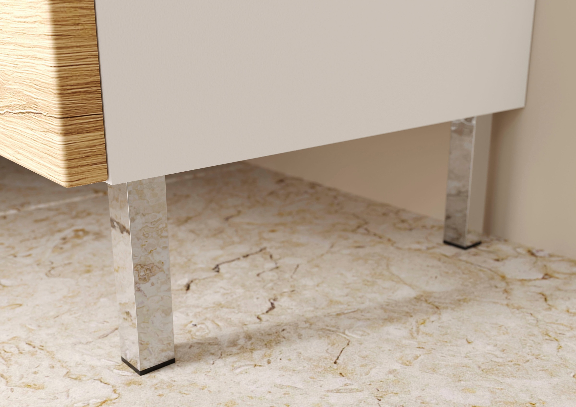 GERMANIA Midischrank »Torrance«, mit verstellbaren Einlegeböden und Füßen aus Metall, griffloses Design