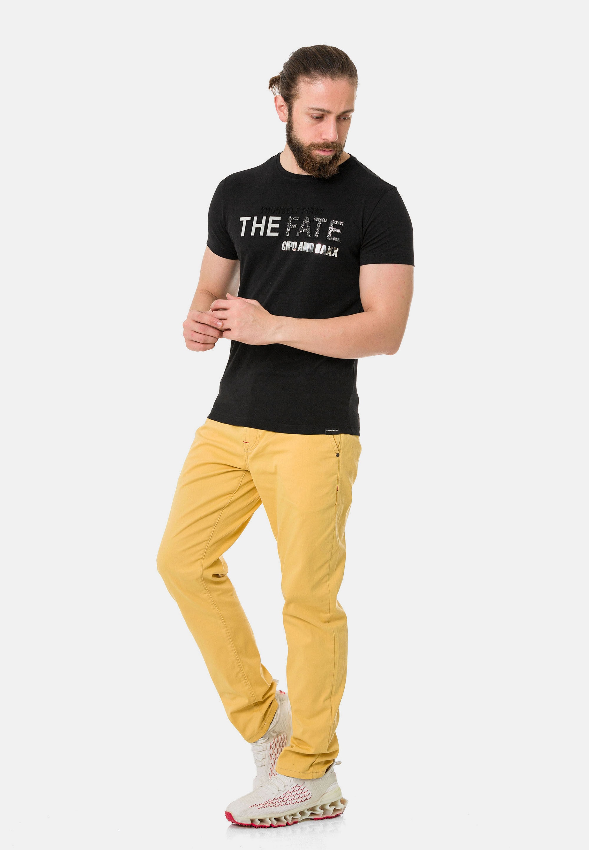 Cipo & Baxx T-Shirt »T-Shirt«, mit Rundhals-Ausschnitt