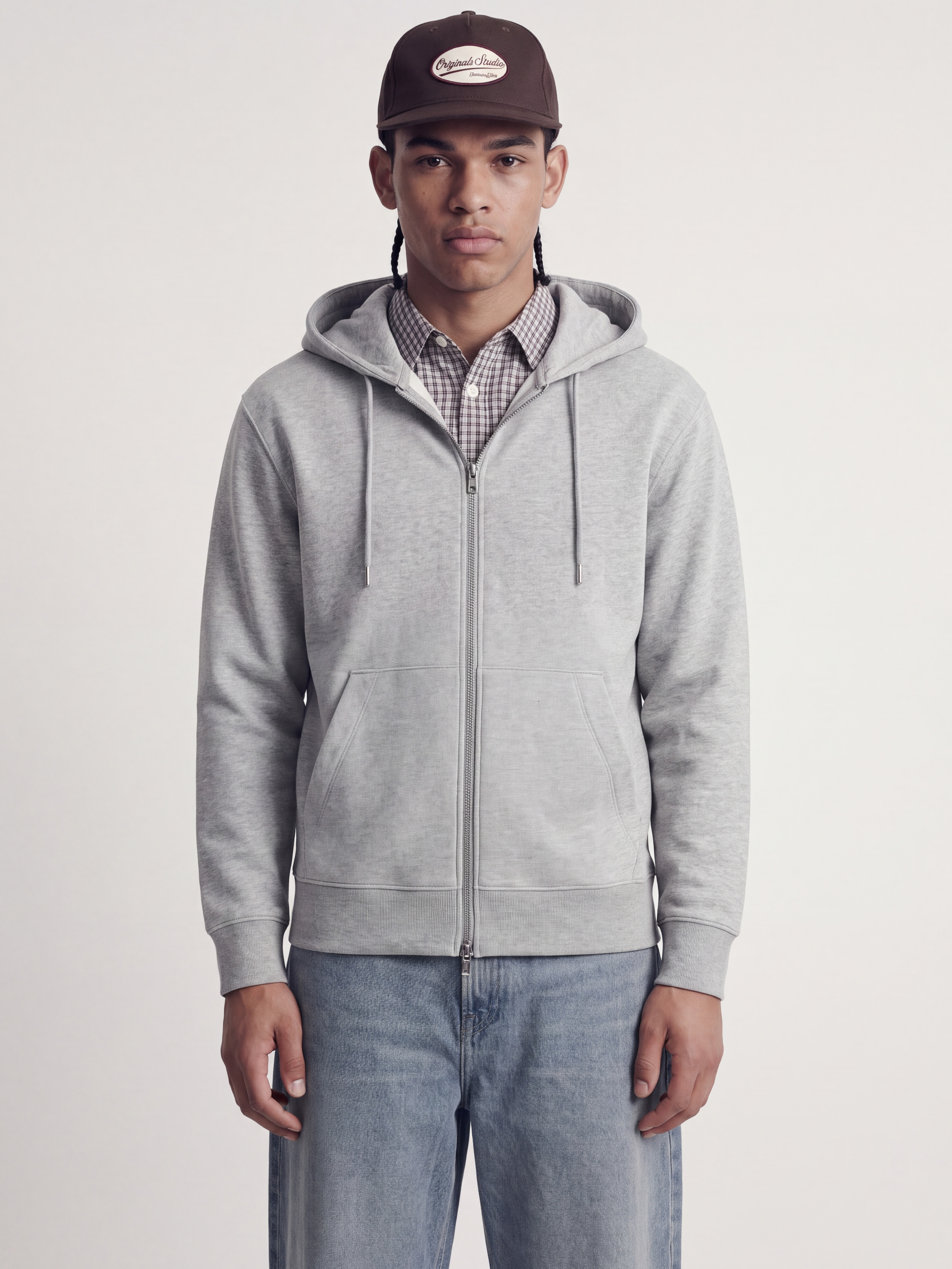 Jack & Jones 1100000002199 "JJEACE SWEAT ZIP HOOD NOOS" Baumwollmischung, relaxed fit