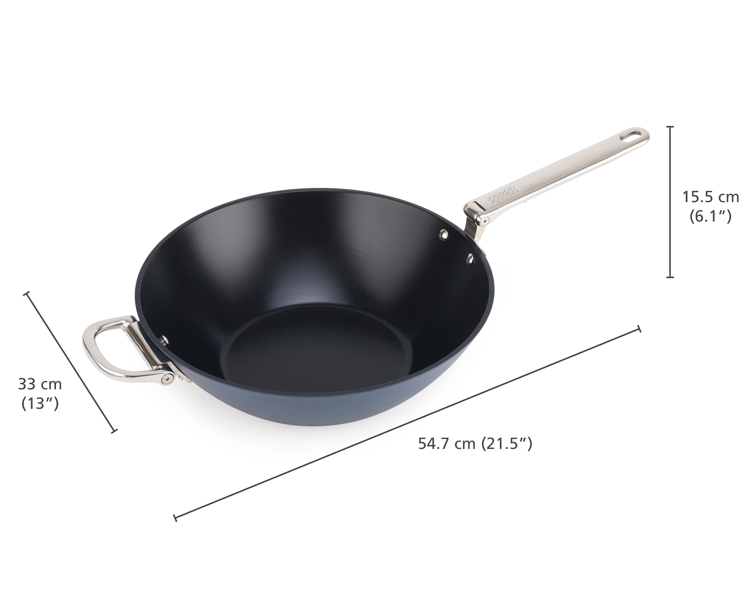 Joseph Joseph Wok »Space 32 cm (12,5") Antihaft-Wok mit klappbarem Griff und Deckel« Aluminium 1 tlg.