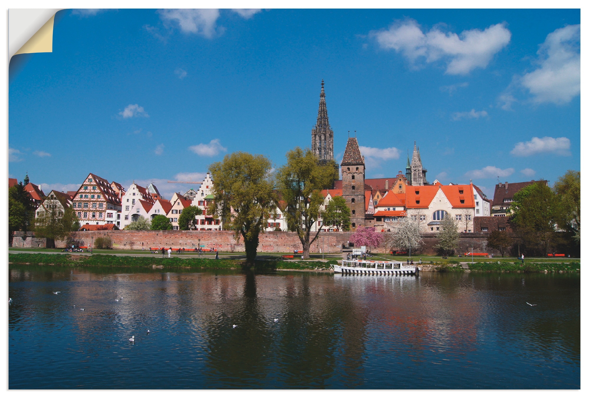 Artland Wandbild »Ulm an der schönen blauen Donau«, Gewässer, (1 St.), als Alubild, Leinwandbild, Wandaufkleber oder Poster in versch. Größen