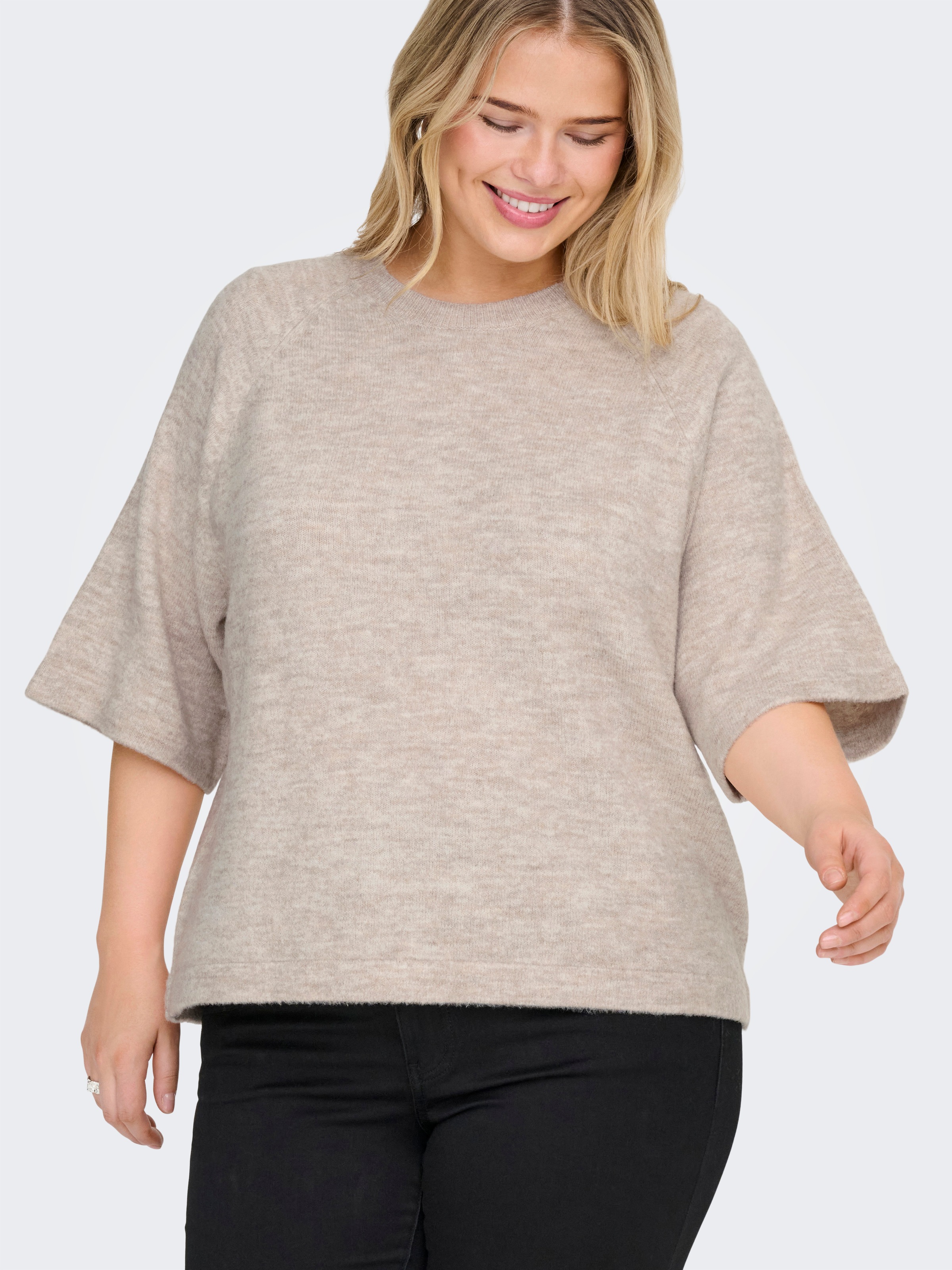 ONLY CARMAKOMA Strickpullover "CARSIMONI 3/4 PULLOVER KNT NOOS" Materialmix günstig online kaufen