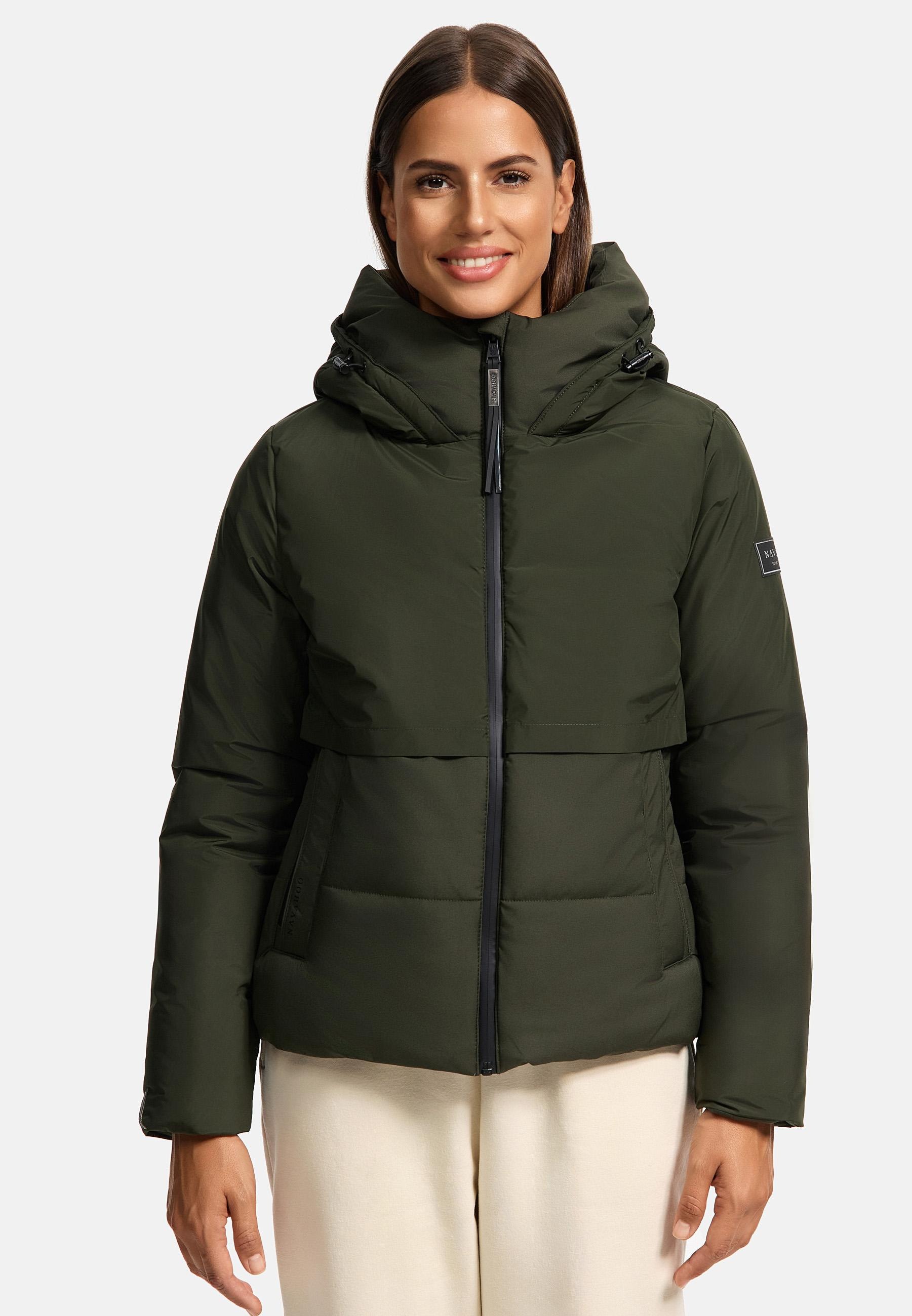 Navahoo Steppjacke »Liebesküken XIV«, mit Kapuze, modische Damen Winterjacke mit Fleece-Innenfutter