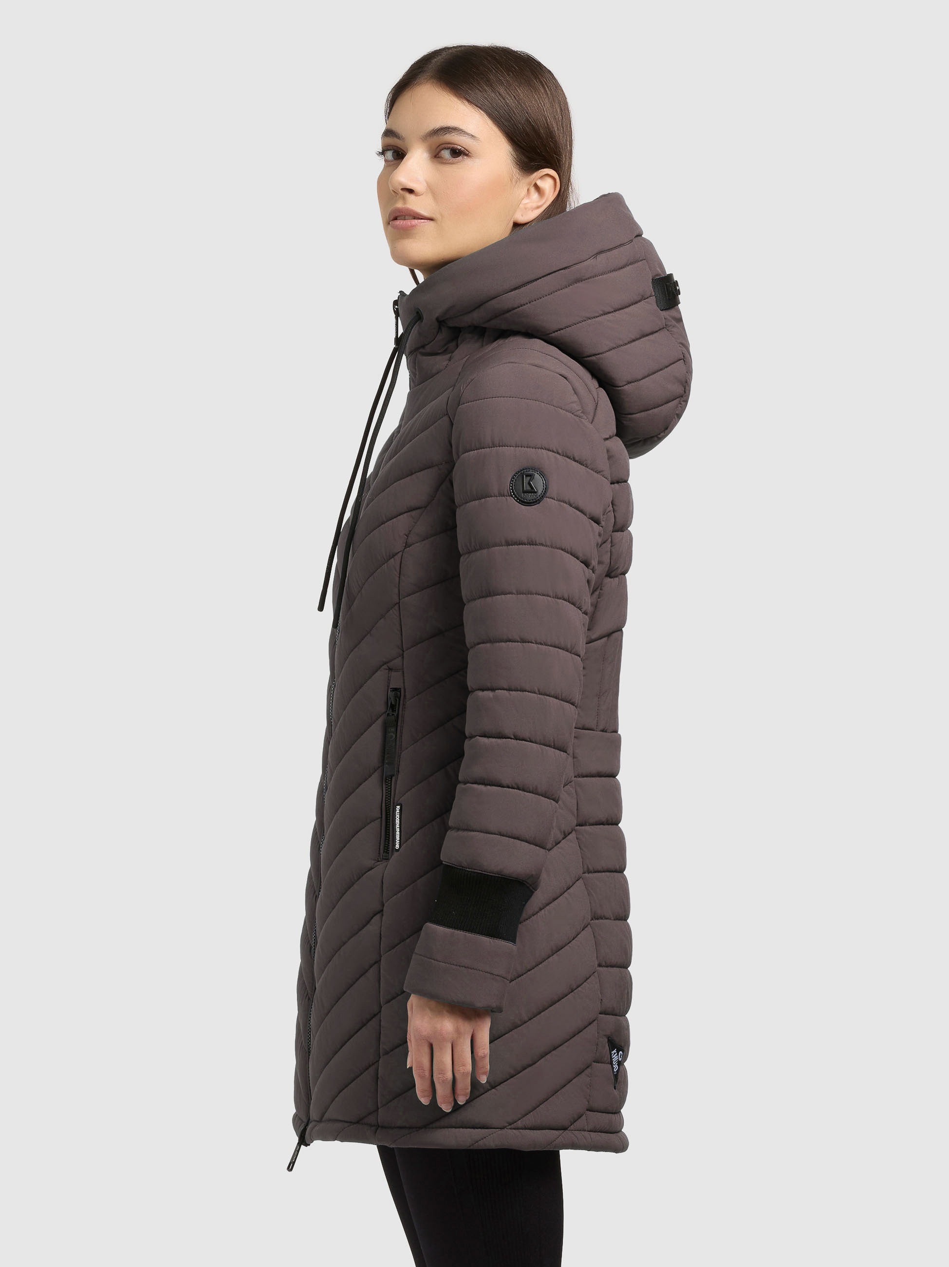 Steppmantel KHUJO "NITA4", Damen, Gr. M (38), graphite grau, Steppware, Obermaterial: 100% Polyester. Futter: 100% Polyester. Wattierung: 100% Polyester, unifarben, Strickbündchen, Mäntel Steppmantel 2