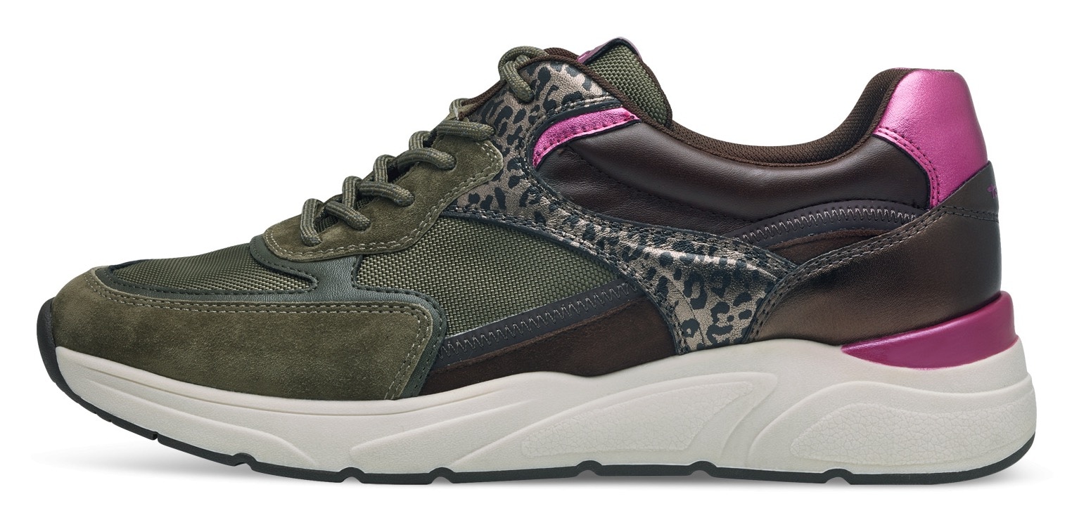 Tamaris Keilsneaker, Halbschuh, Schnürschuh, Freizeitschuh mit Kontrastbesätzen