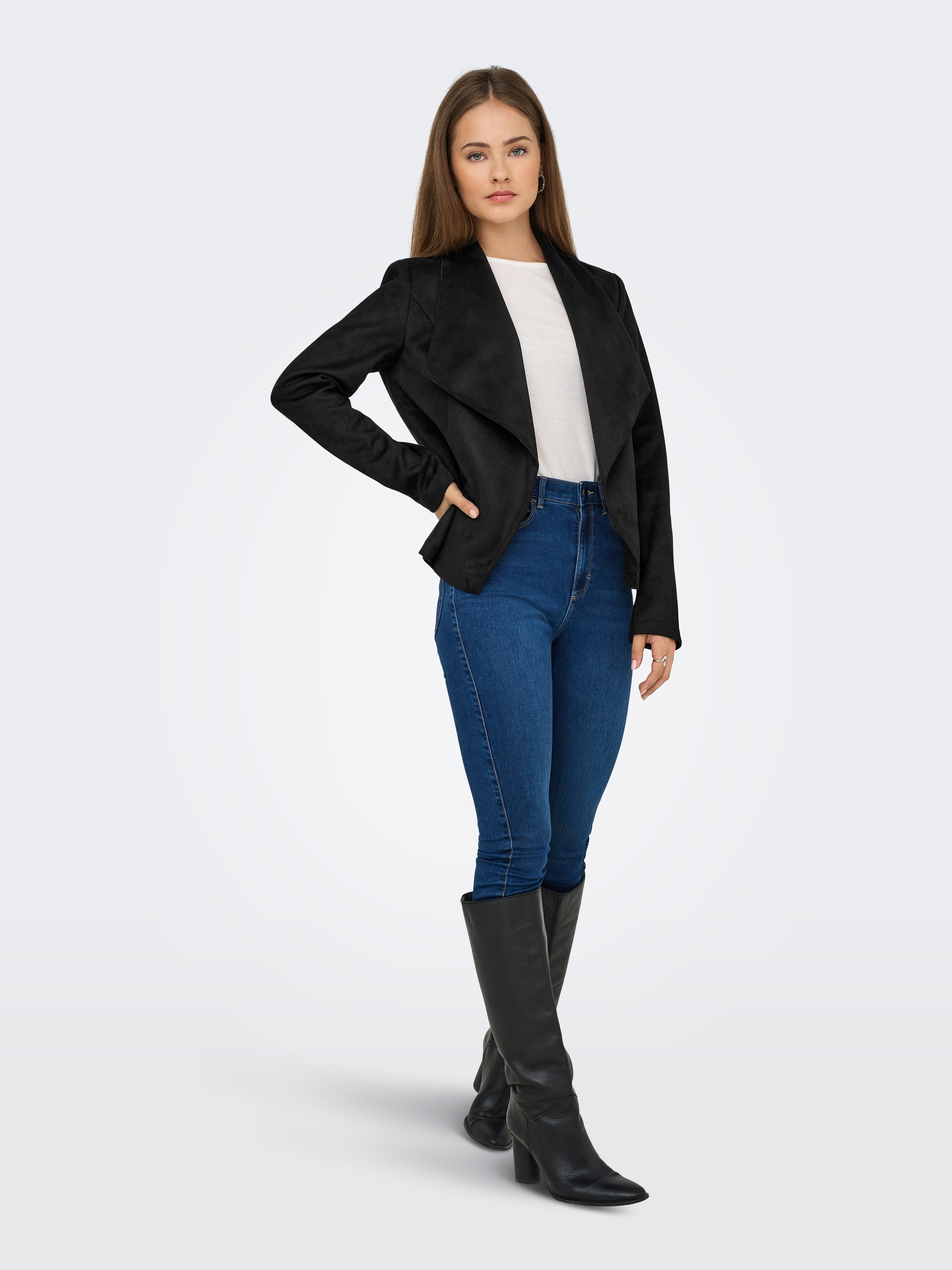 ONLY Kurzjacke »ONLJOLINE FAUX SUEDE DRAPY JACKET OTW« in Wildleder Optik