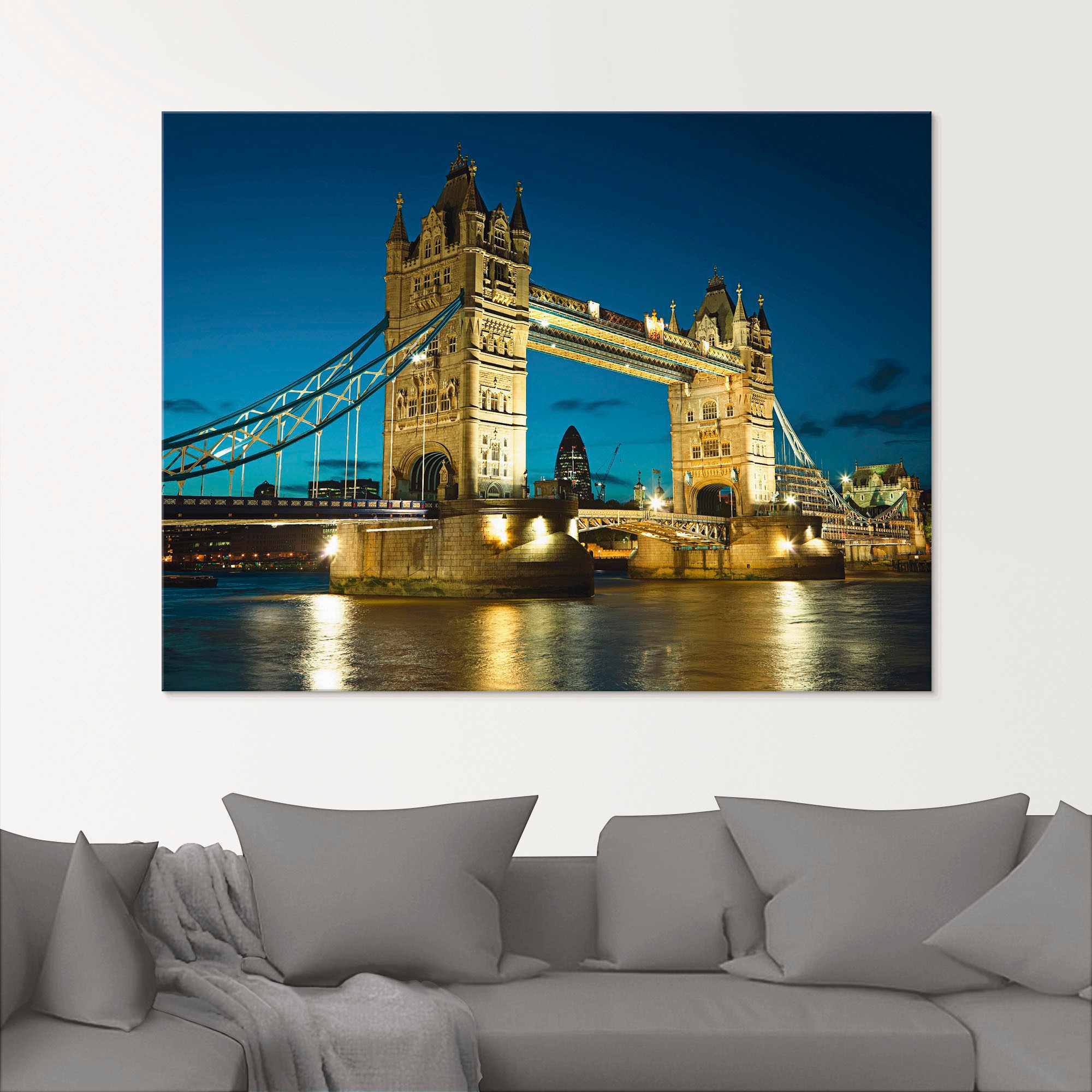 Artland Glasbild "Tower Bridge Abenddämmerung London" Brücken 1 Stk. tlg. i günstig online kaufen