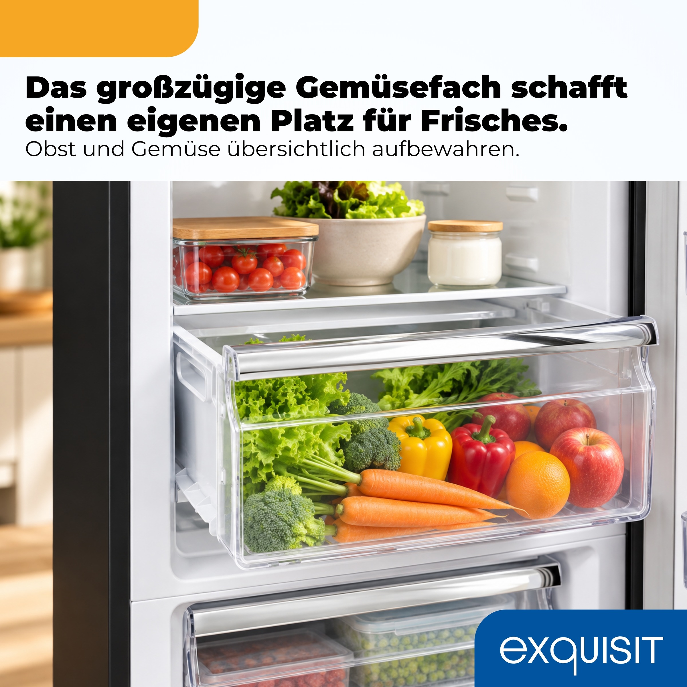 exquisit Kühl-/Gefrierkombination »RKGC250-70-H-160C mattschwarz« 183 cm hoch 54,5 cm breit Retro-Design mit 4-Sterne-Gefrierfach & flexiblen Glasablagen