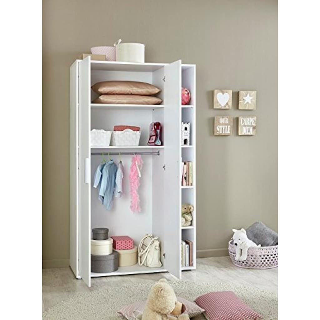 BMG Möbel Babyzimmer-Komplettset »Luis«, (Set, 4 St., Babybett, Wickelkommode, Wandboard, Kleiderschrank)