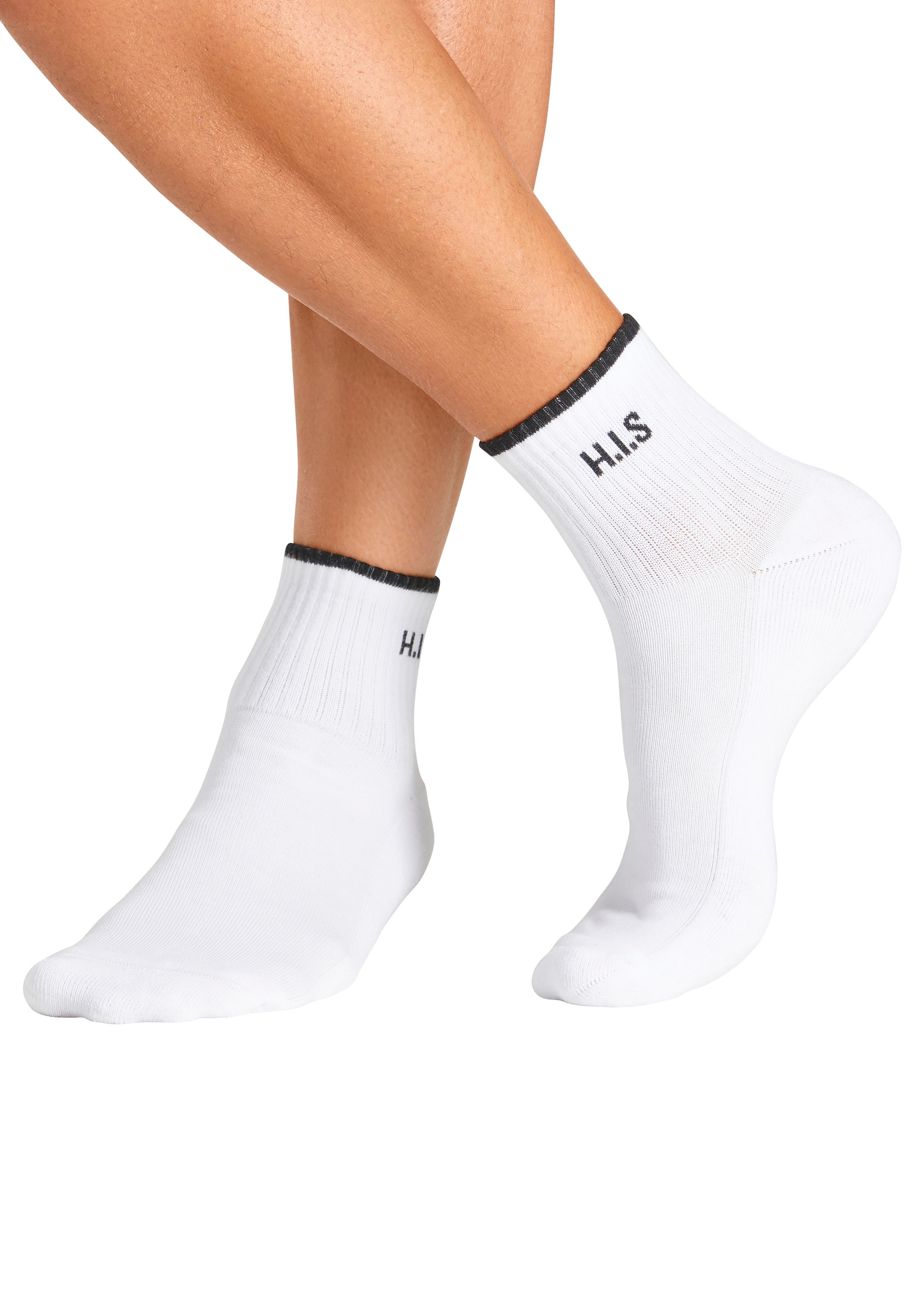 H.I.S Sportsocken »Kurzsocken«, (Packung, 6 Paar), mit Frottee & verstärkten Belastungszonen