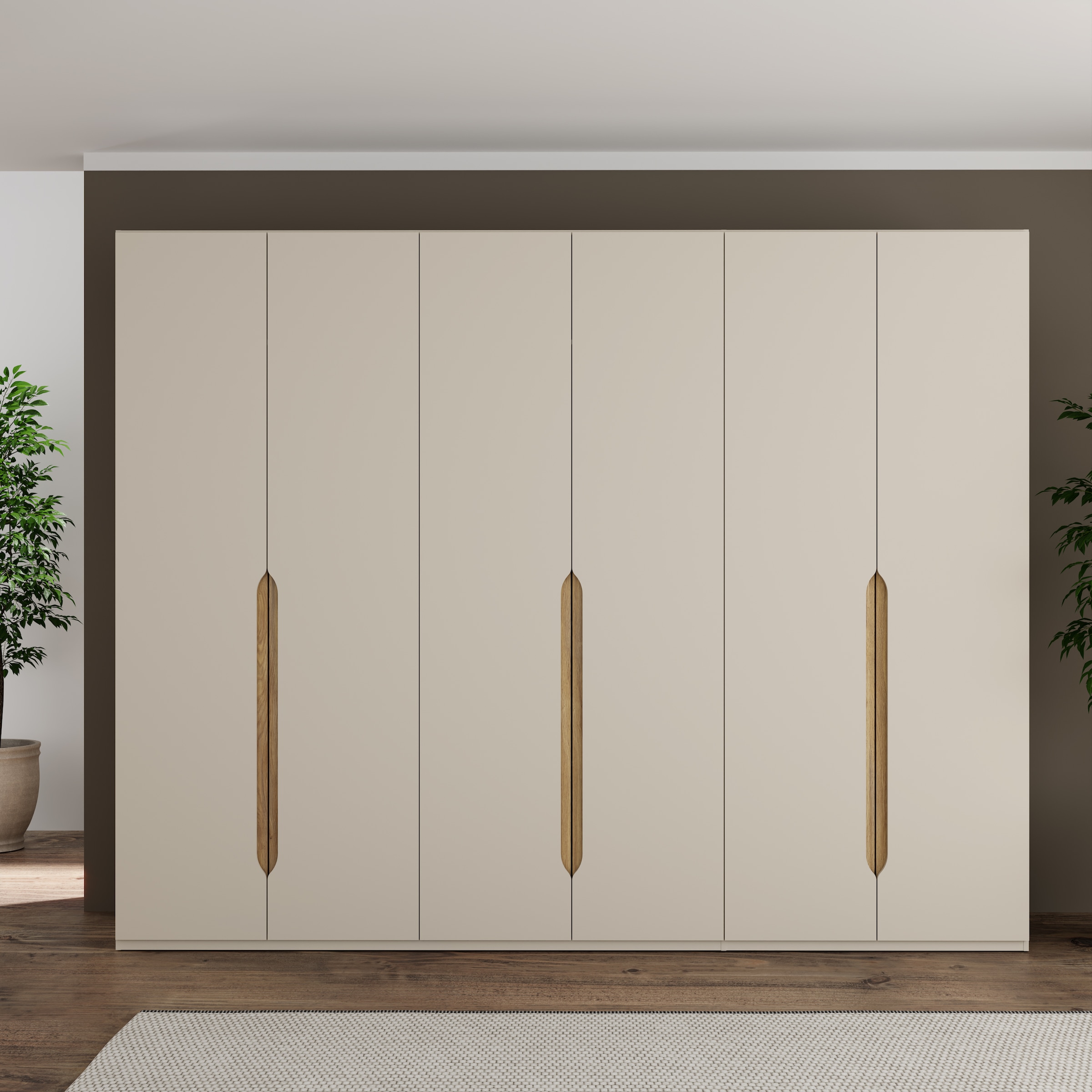 FORTE Drehtürenschrank, Höhe 2,10 mtr., stehende Montage, Grifflos günstig online kaufen