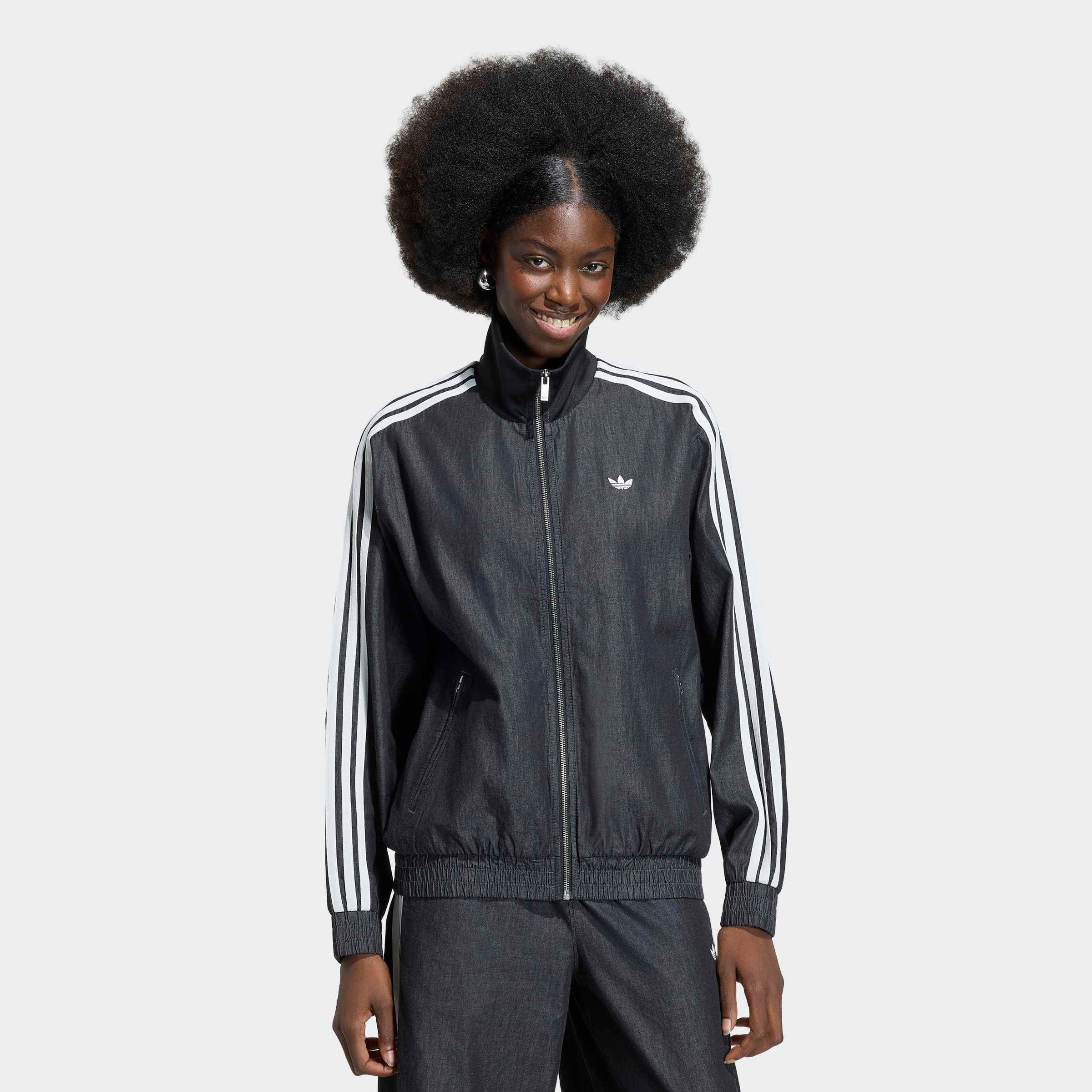adidas Originals Outdoorjacke "ADIDAS ORIGINALS SUMMER GLOW LIGHT DENIM FIREBIRD TRACK" für Erwachsene, mit Reißverschluss, aus Baumwolle