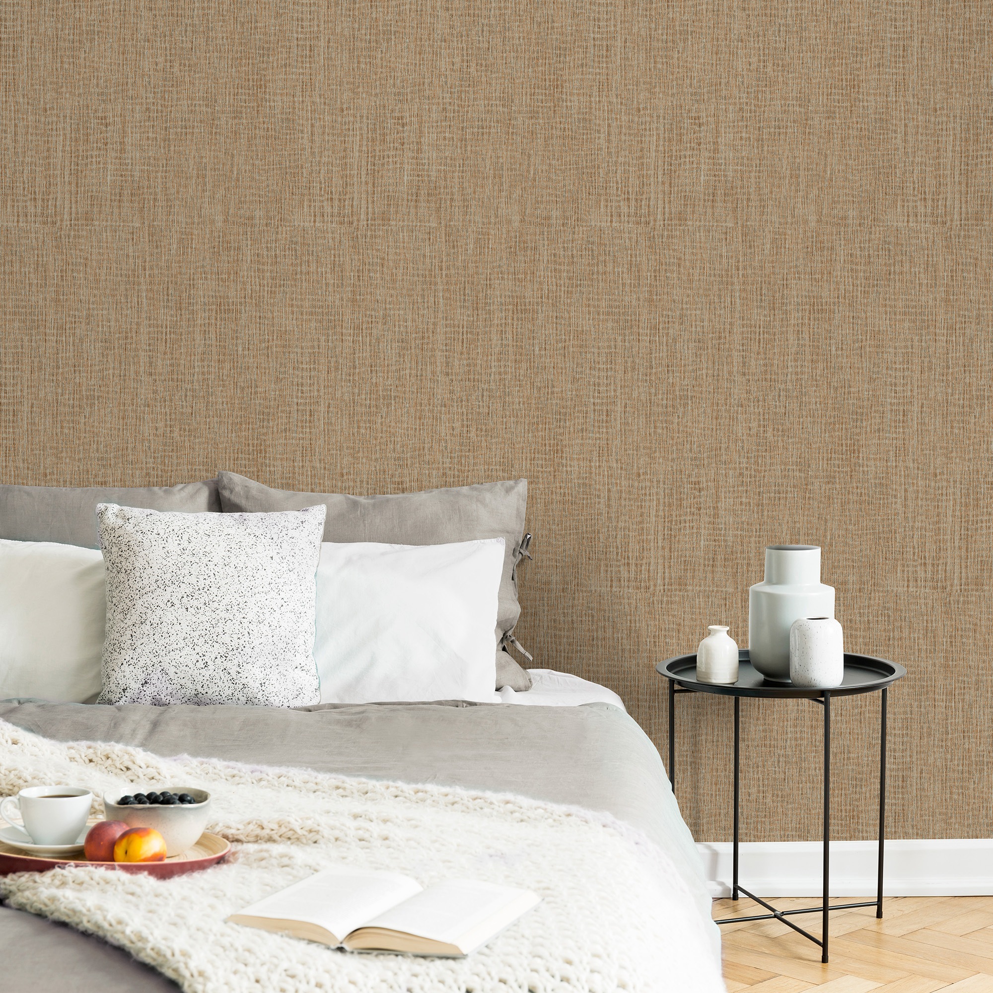 Superfresco Easy Vliestapete "Canvas Warm" Leinenoptik geprägt 10mx52cm (ca. 5m2)