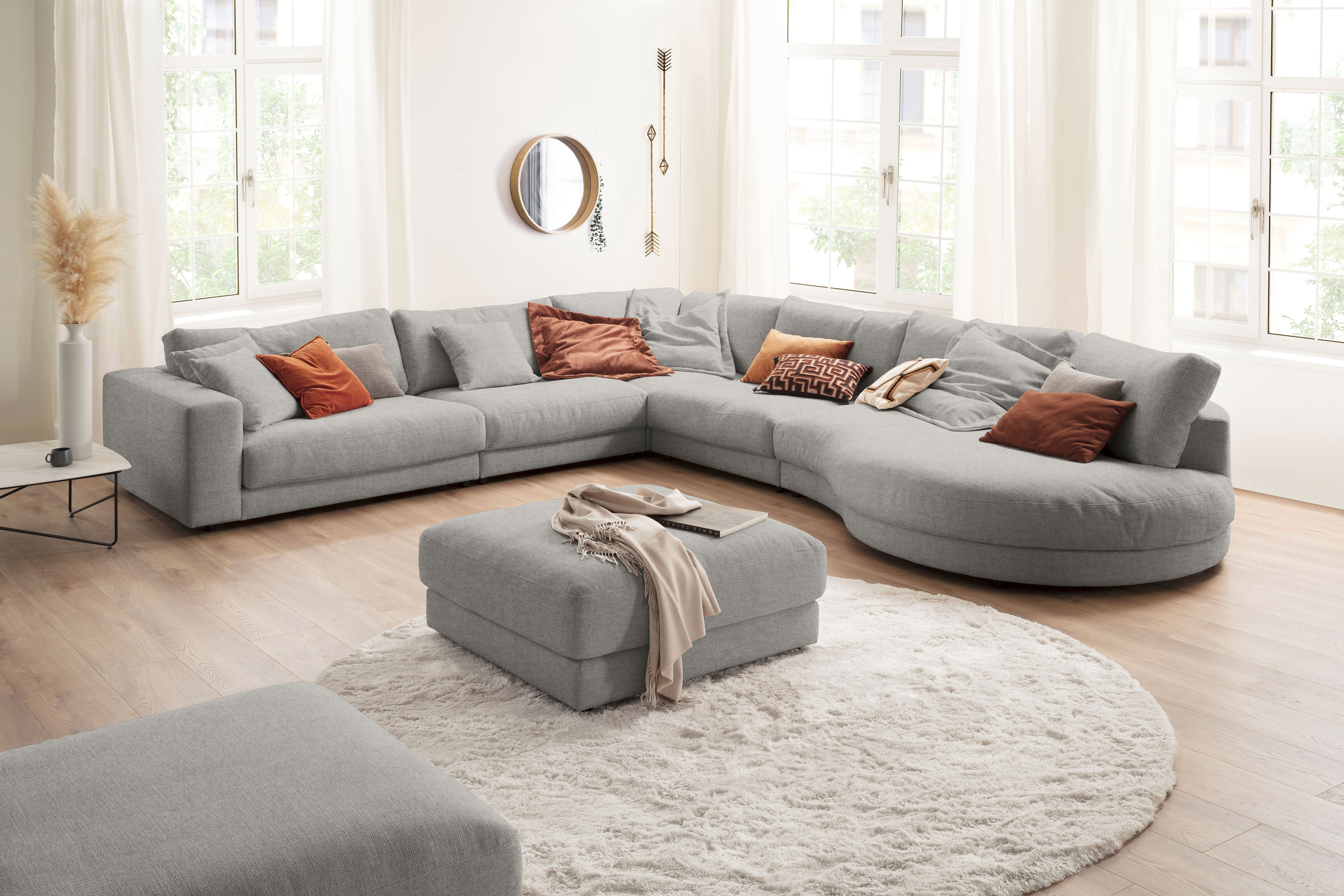 3C Candy Ecksofa "Enisa II, bequem und komfortabel, Mega Familiensofa, L-Form" incl. 3 Flatterkissen, wahlweise mit Flecken-Schutz-Bezug Easy care