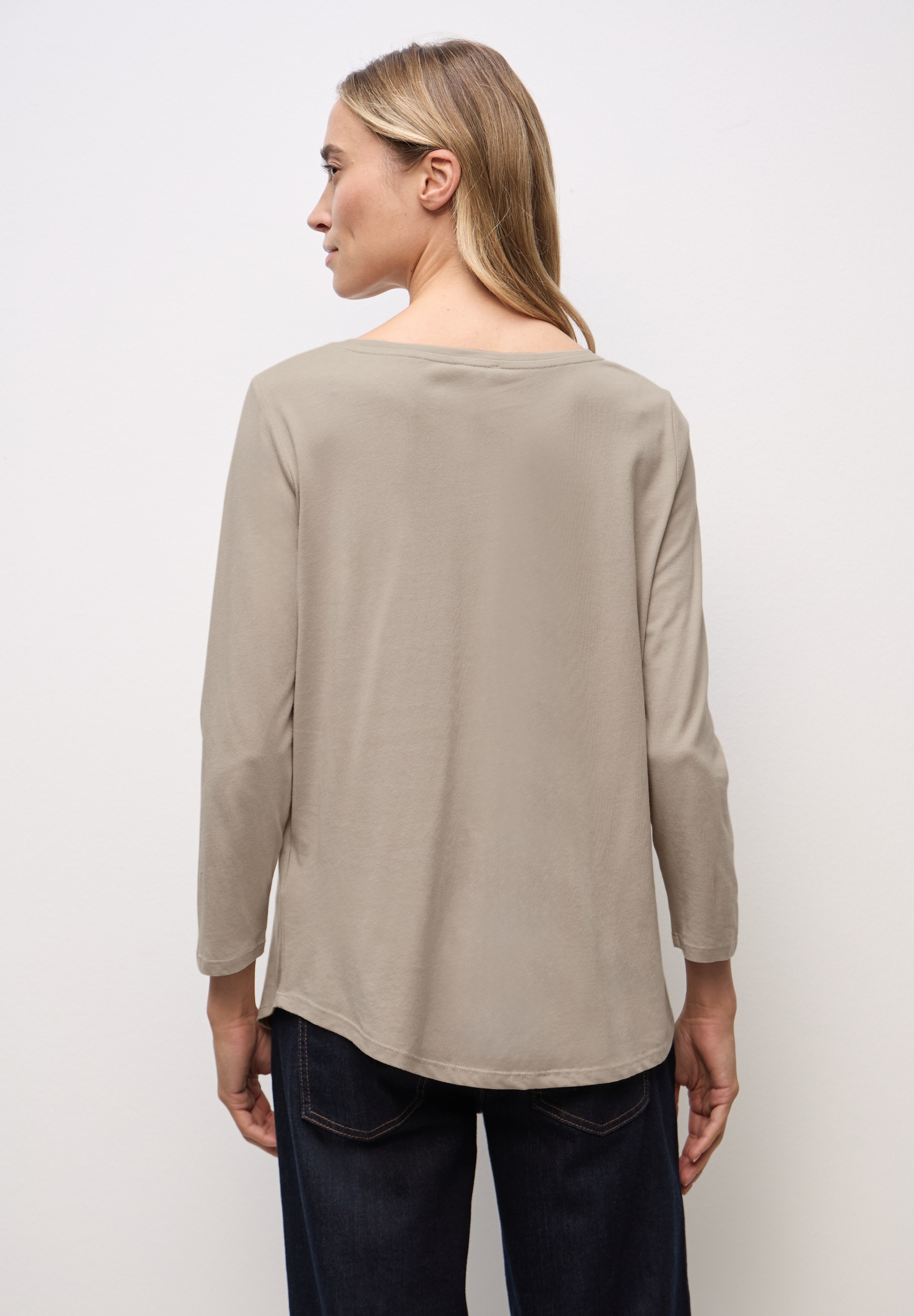 STREET ONE Langarmshirt in Unifarbe günstig online kaufen