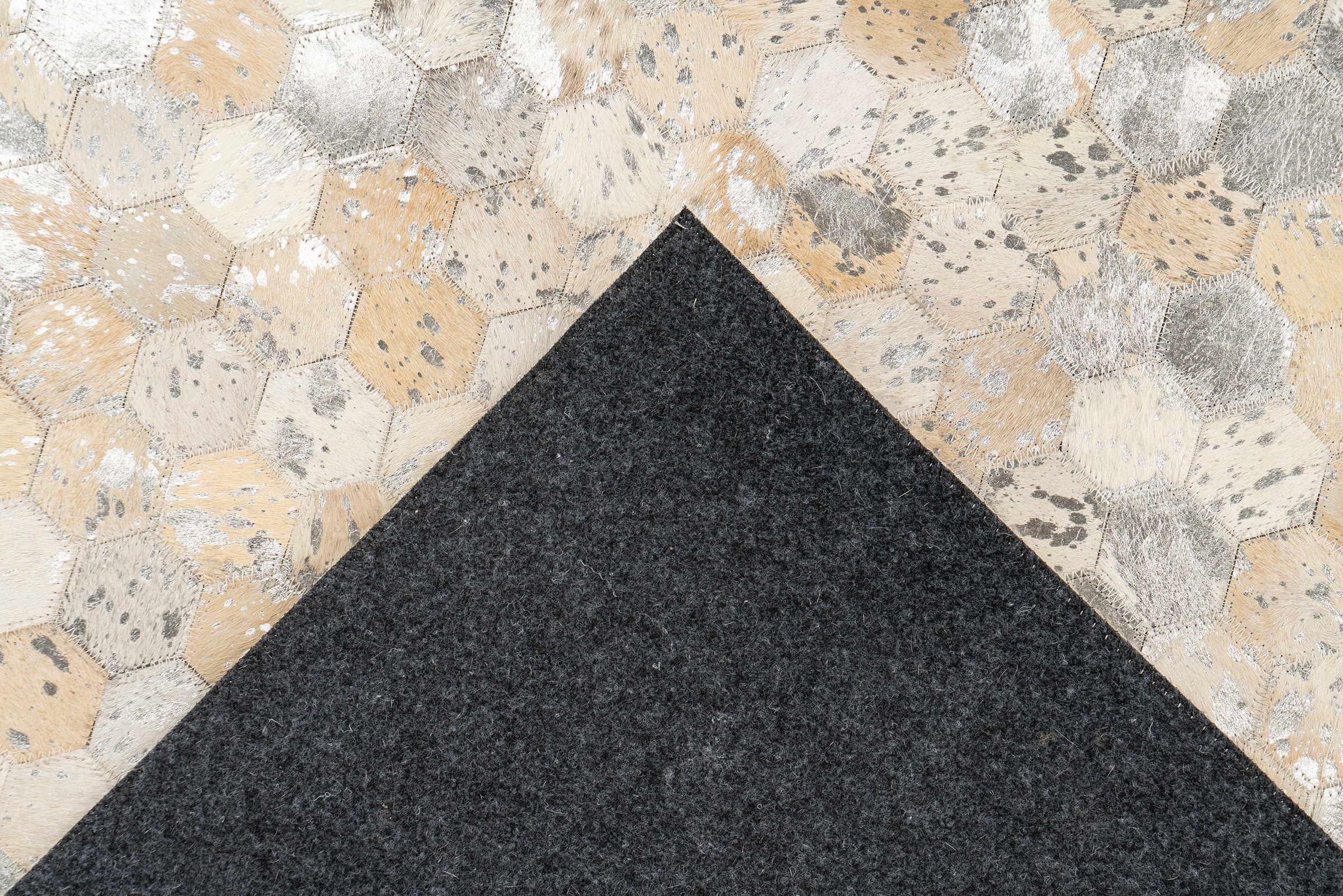 KAYOOM Ravi 400 Leather Rug Silver 120x170cm 3