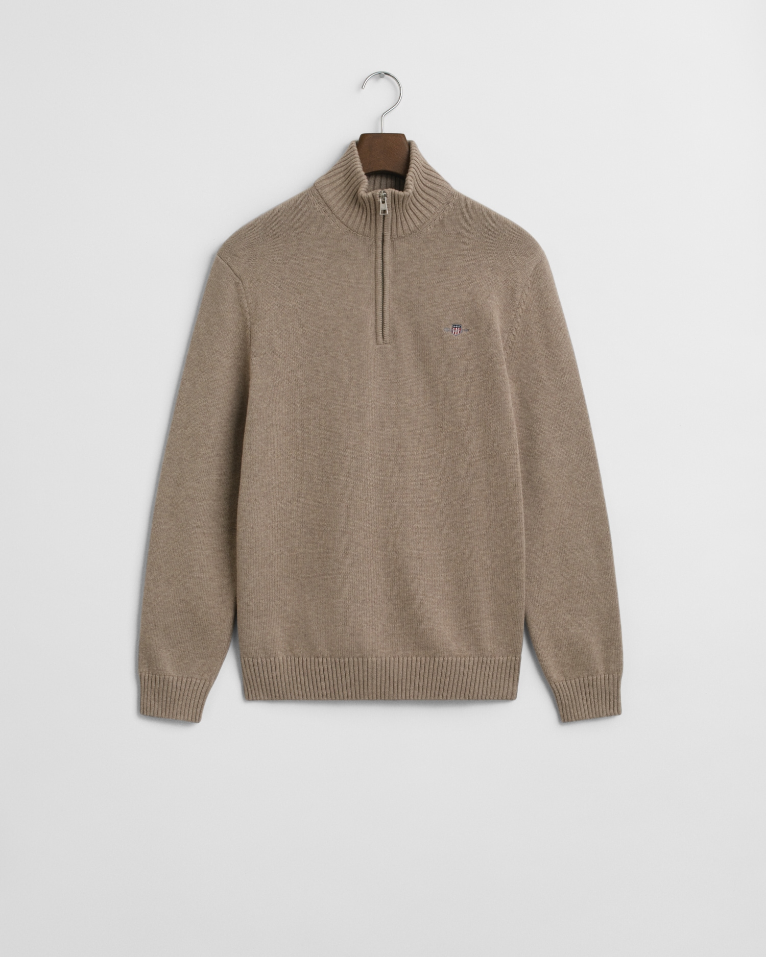 Gant Troyer »CASUAL COTTON HALF ZIP«, mit grafischer Logostickerei auf der Brust