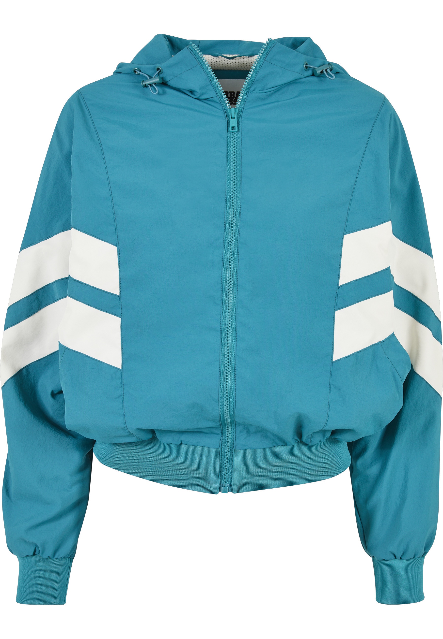 URBAN CLASSICS Allwetterjacke "Urban Classics Damen Ladies Crinkle Batwing Jacket" 1 Stk. tlg. mit Kapuze