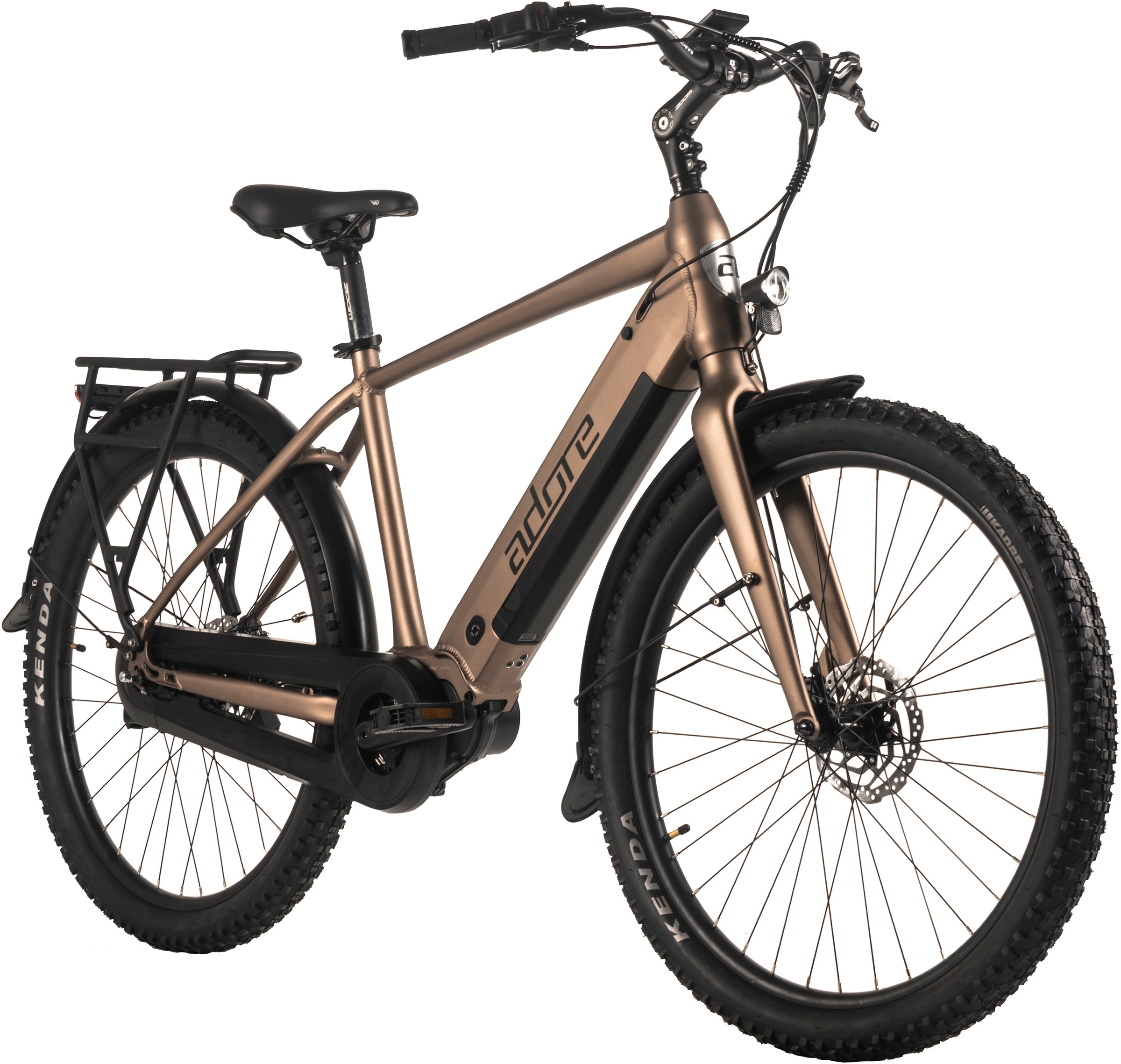 Adore E-Bike »27,5" Alu Cityfahrrad CX-290 Mittelmotor 75NM / 15Ah Bronze«, 8 Gang, Shimano, Nexus, Mittelmotor 250 W