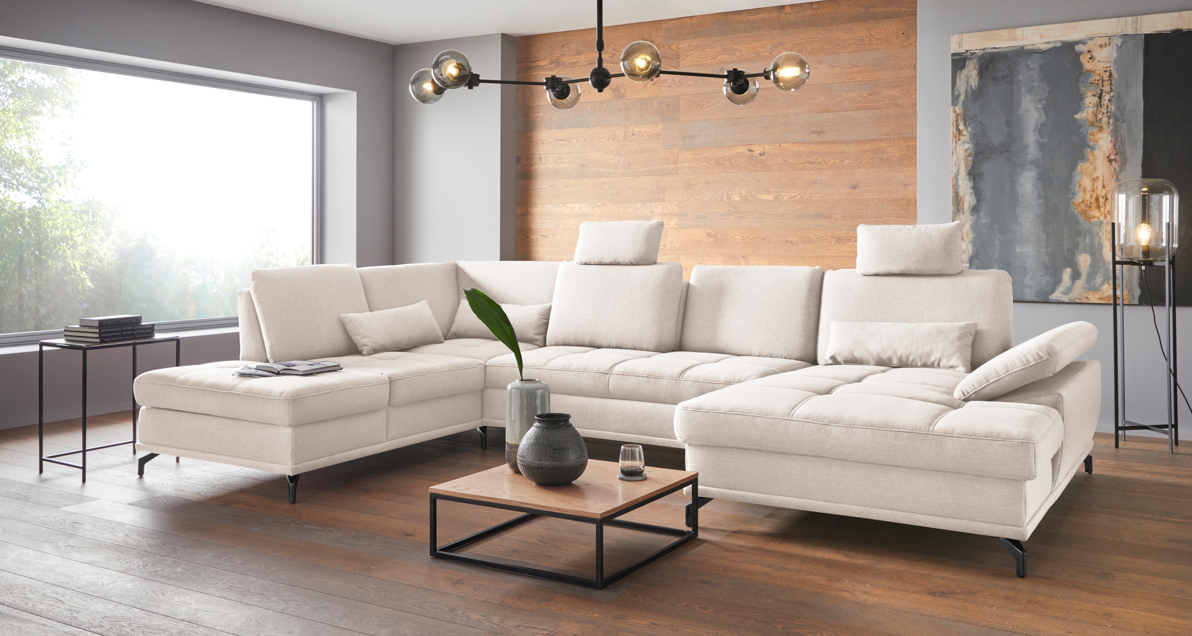 OTTO home Wohnlandschaft "Costello U-Form, B: 363 cm mit Sitztiefen- & Armteilverstellung" optional Schlaffunktion & Bettkasten