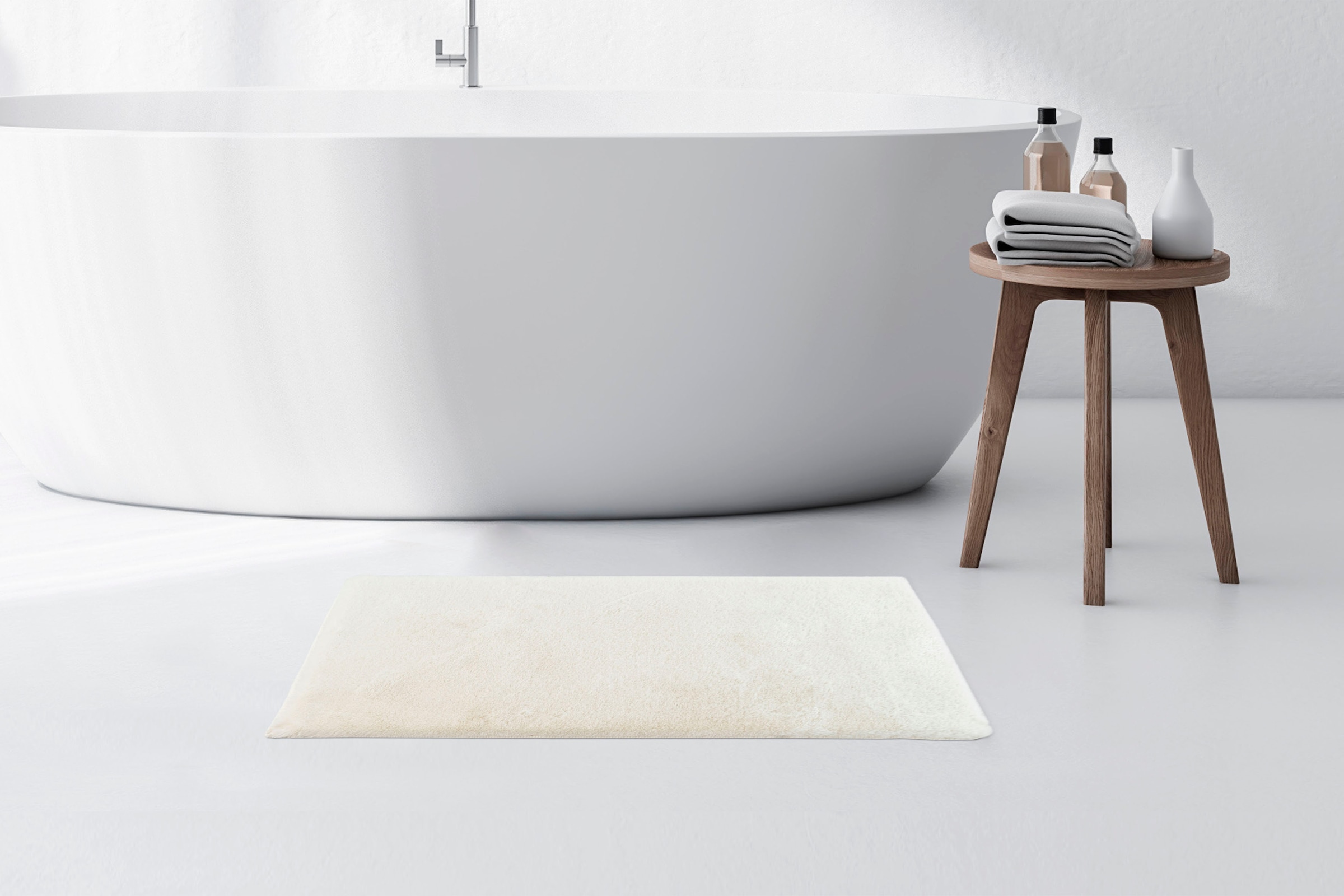 Kayoom Badematte »Rabbit Light«, rutschhemmend beschichtet, fußbodenheizungsgeeignet, weiche Kaninchenfell Haptik, Badezimmer, Kinderzimmer, Schlafzimmer