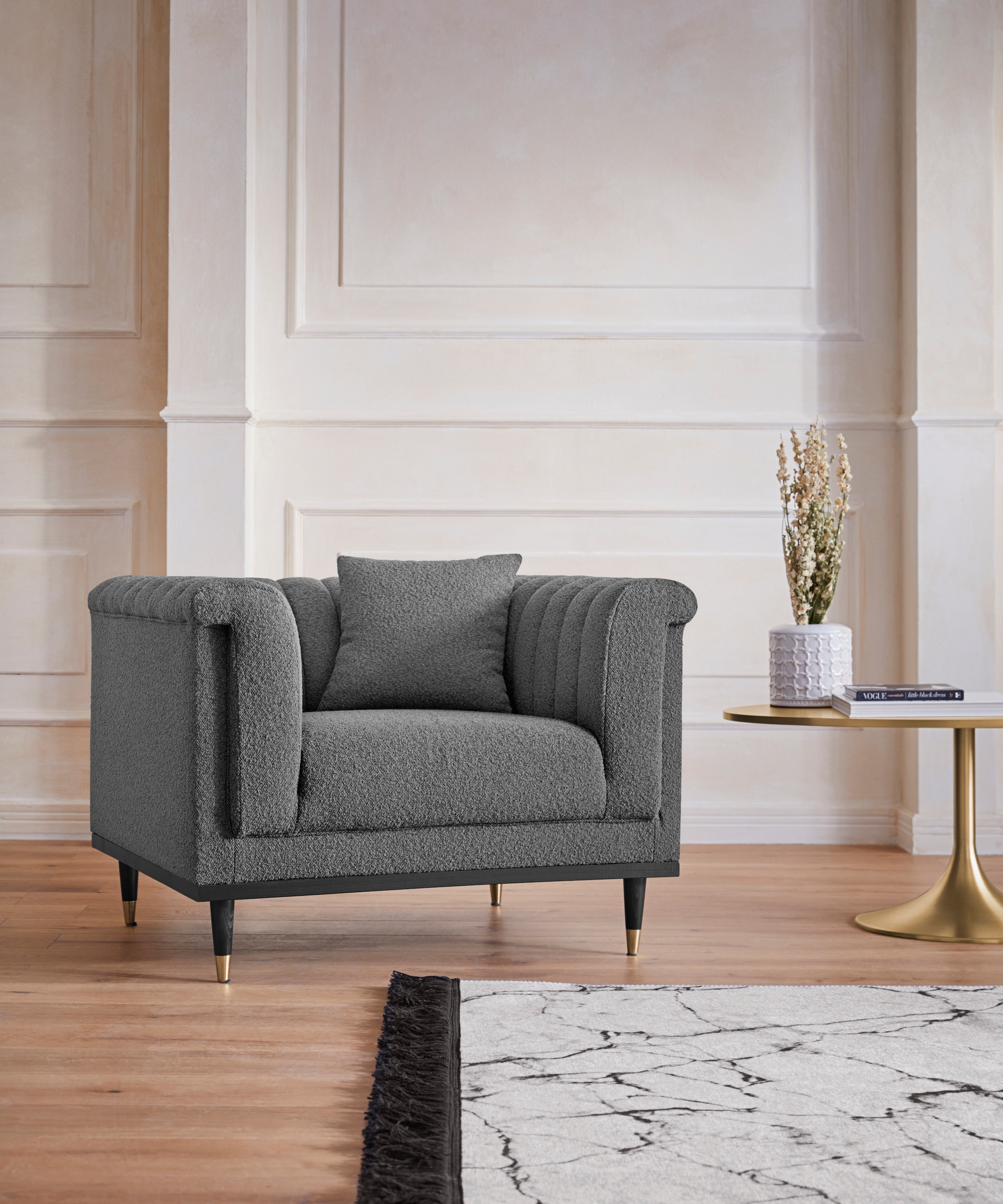 Home affaire Cocktailsessel "Chamby New Sessel", im Bouclé-Strukturbezug mi günstig online kaufen