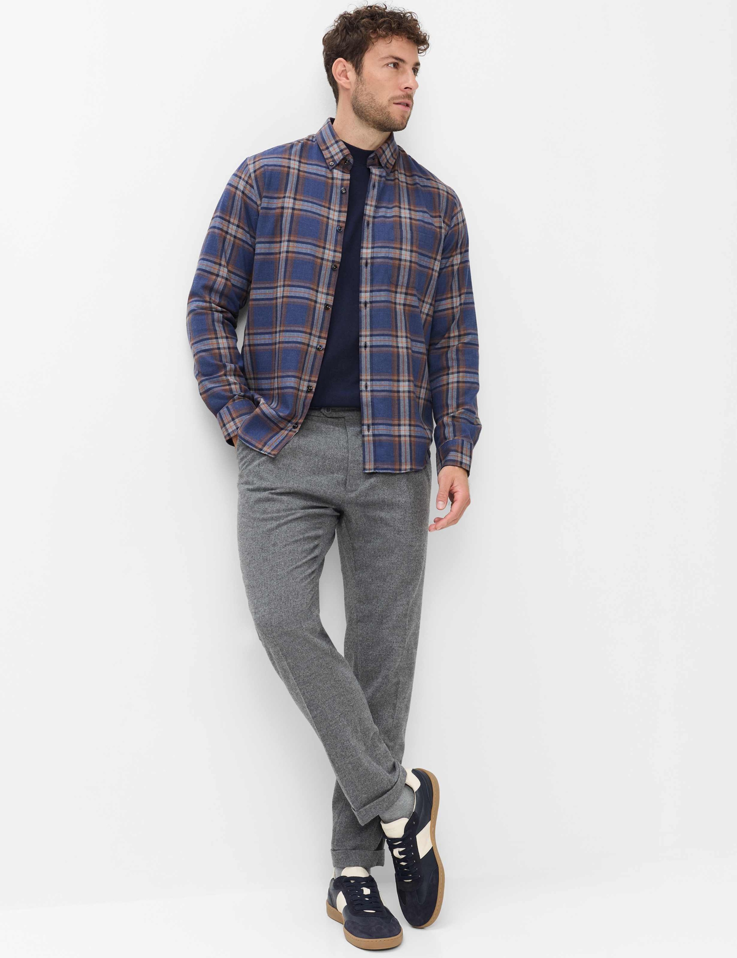 Brax Businesshemd »Style DANIEL« Flanell: Karohemd aus reiner Baumwolle