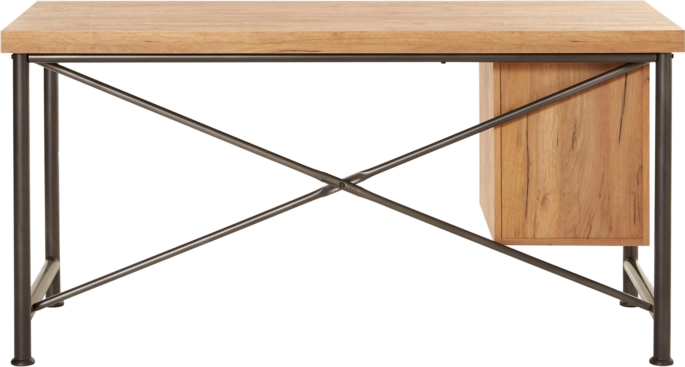 Jahnke Schreibtisch »CRAFT«, Schreibtisch im Industrie-Design, wechselseitig montierbar
