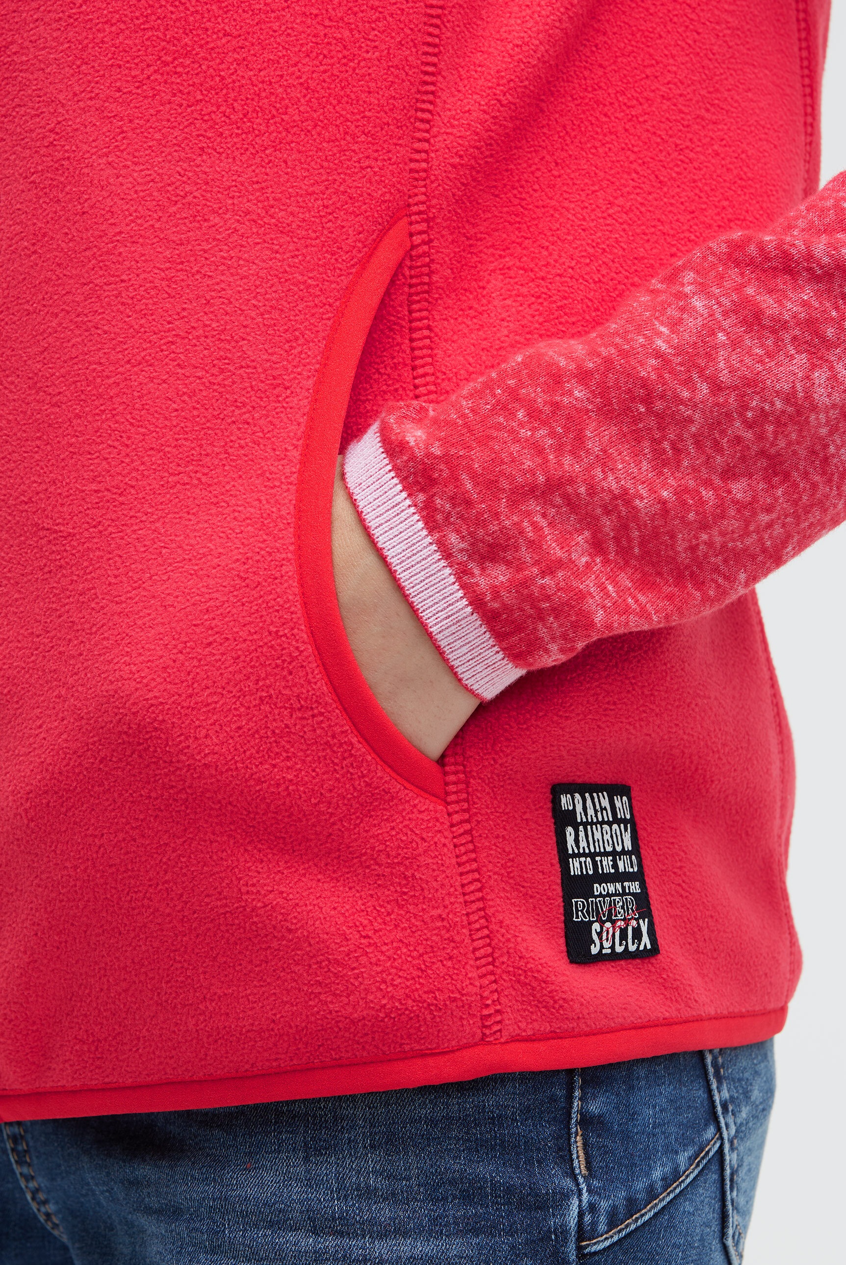 SOCCX Fleeceweste mit Brusttasche