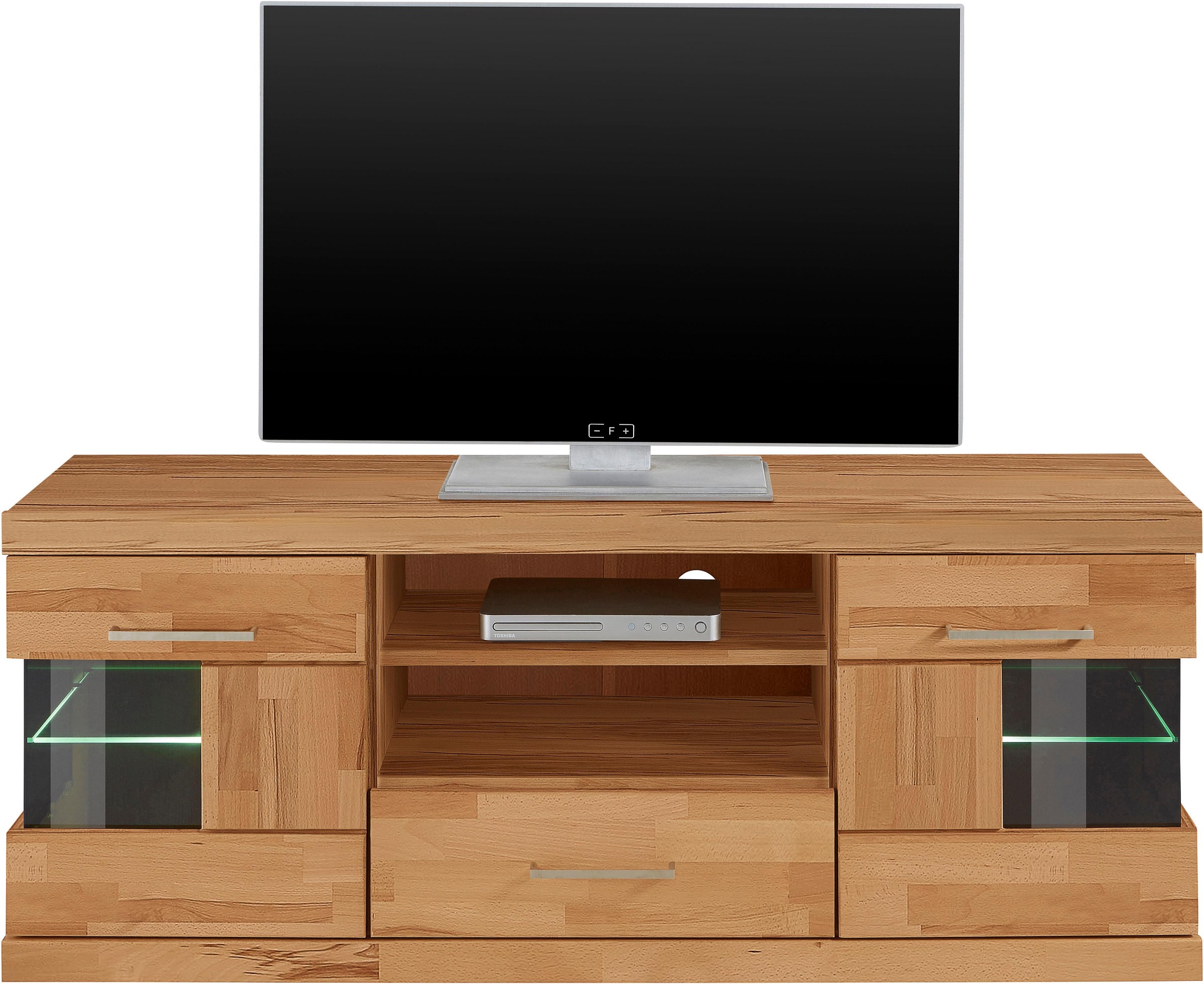 OTTO home Lowboard "Ribe,140cm breit, Fronten Massivholz,6 Fächer,Kabeldurc günstig online kaufen