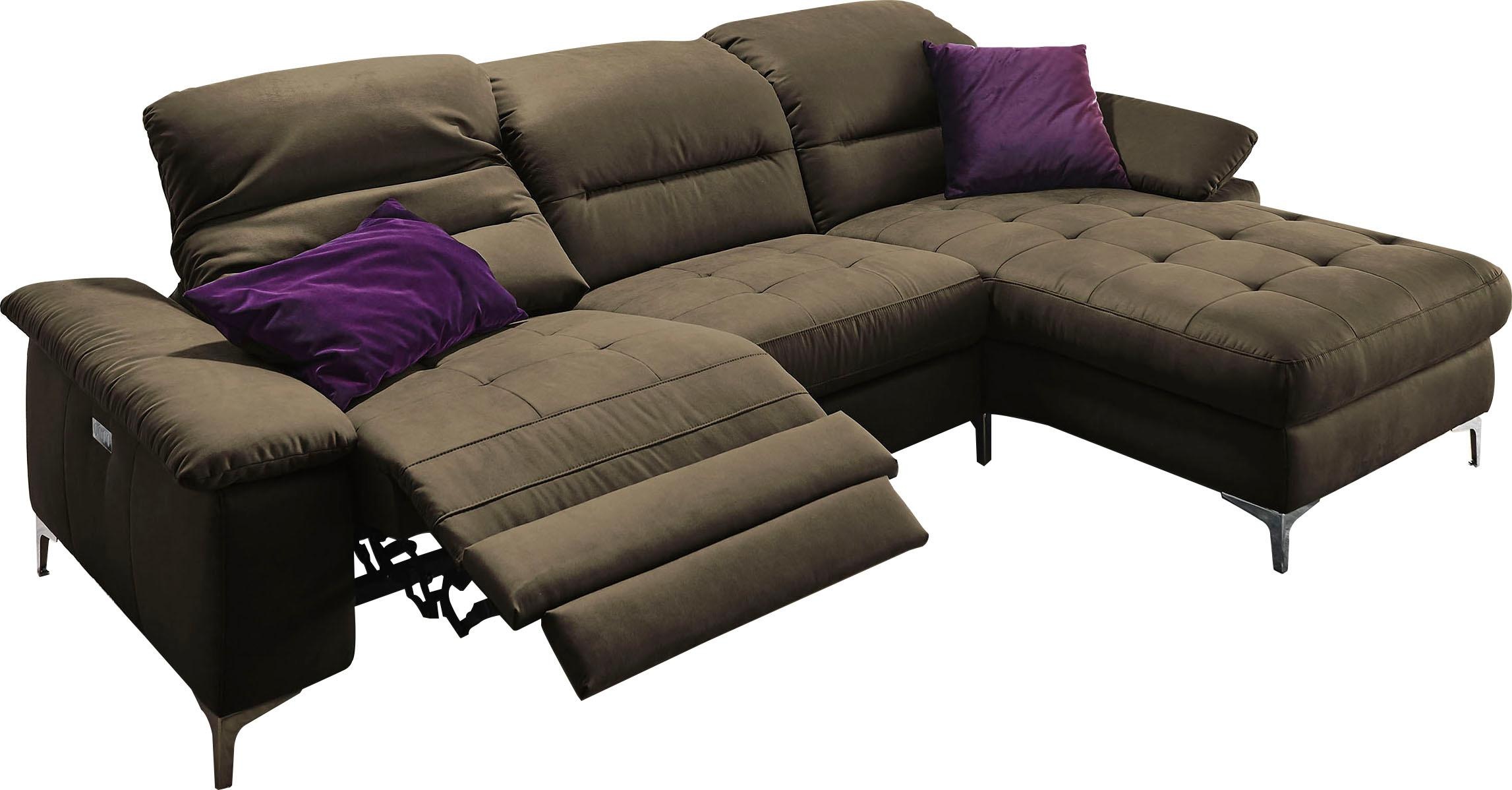 Places of Style Ecksofa »Basel L-Form«, mit vollmotorischer Relaxfunktion und motorischer Recamiere