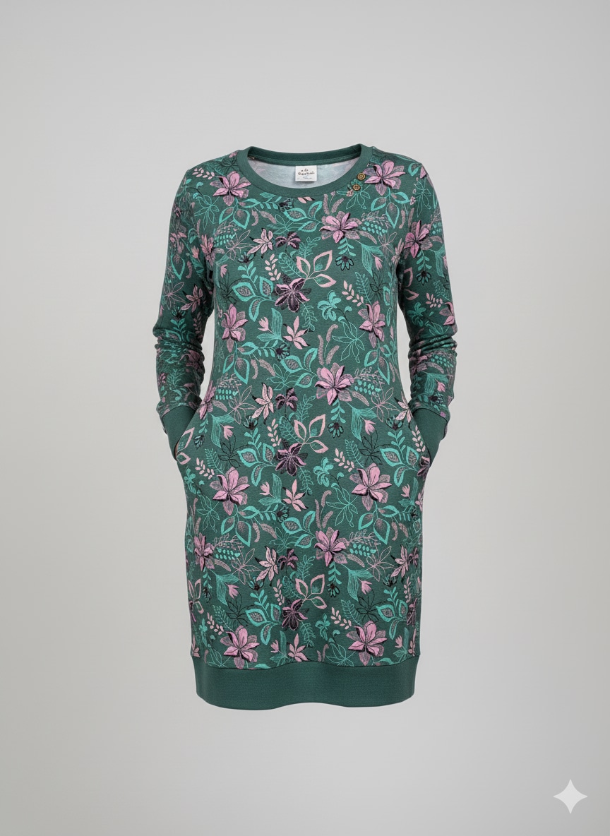 Ragwear Sweatkleid »MENITA FLOWERS O« Eingrifftaschen