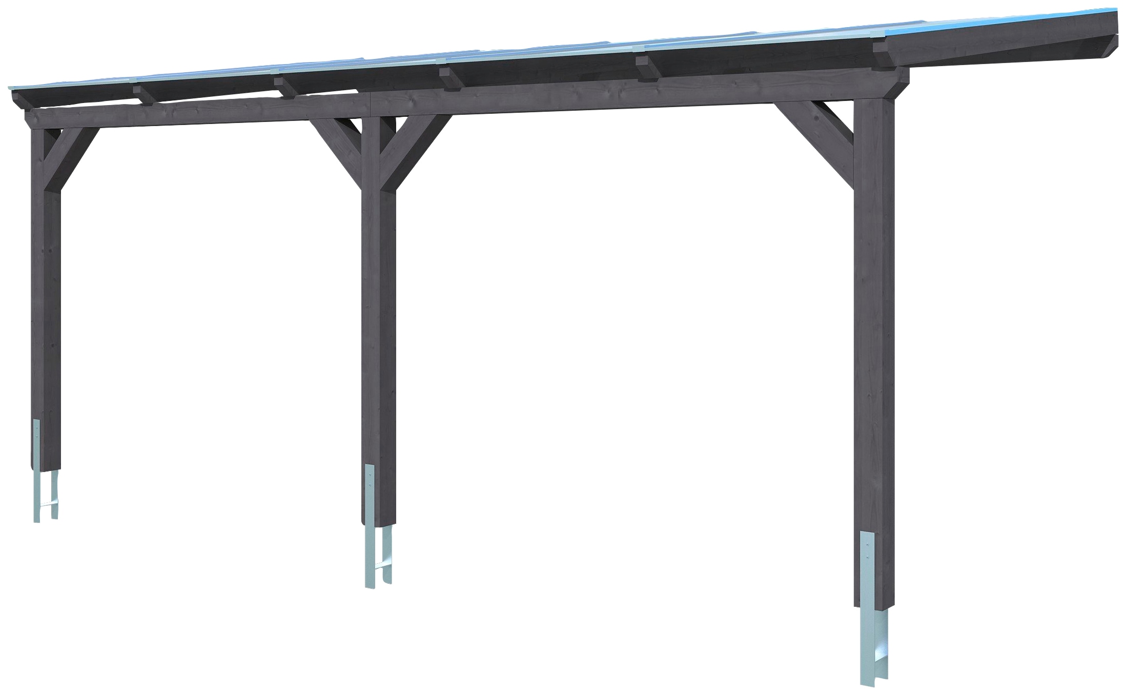 Skanholz Anlehncarport »Vogtland«, Leimholz-Nordisches Fichtenholz, 276 cm, dunkelgrau