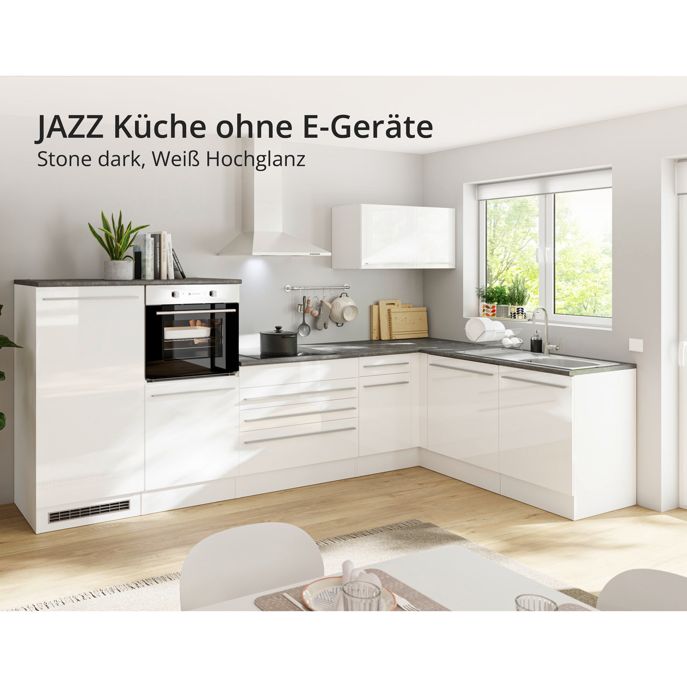 BASIC by Balculina Winkelküche »Jazz« Stellbreite 320/175 cm, wahlweise mit E-Geräten