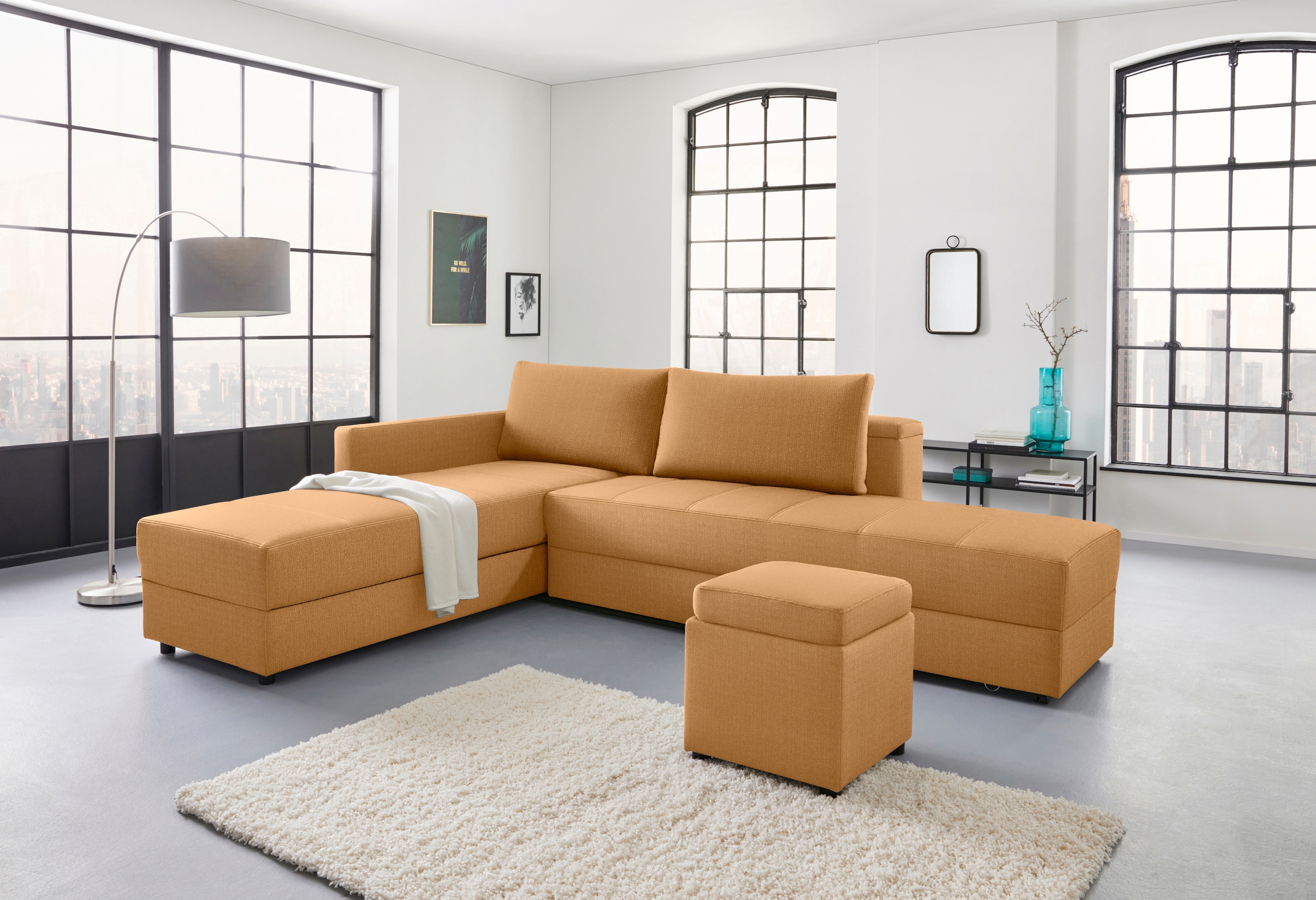 LOOKS by Wolfgang Joop Ecksofa »LooksIII L-Form«, durch Drehfunktion zum Bett wandelbar, inklusive Staufach