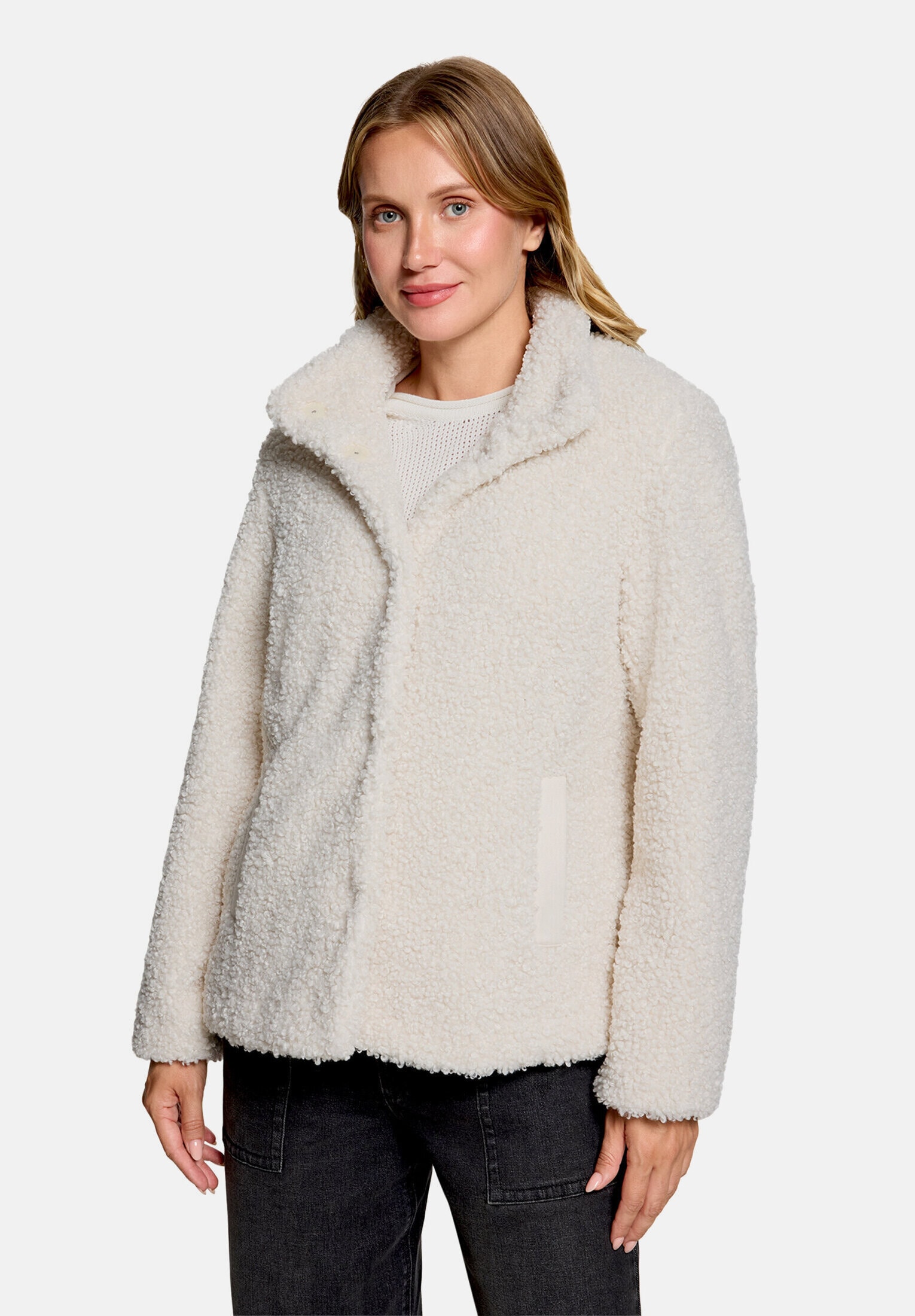 Betty&Co Plüschjacke »Damen mit Stehkragen«